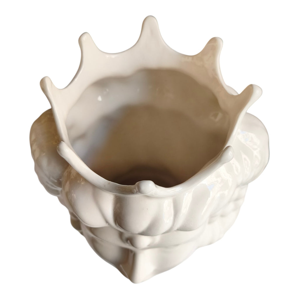 Testa di Moro in Ceramica Dipinta a Mano — Bianca