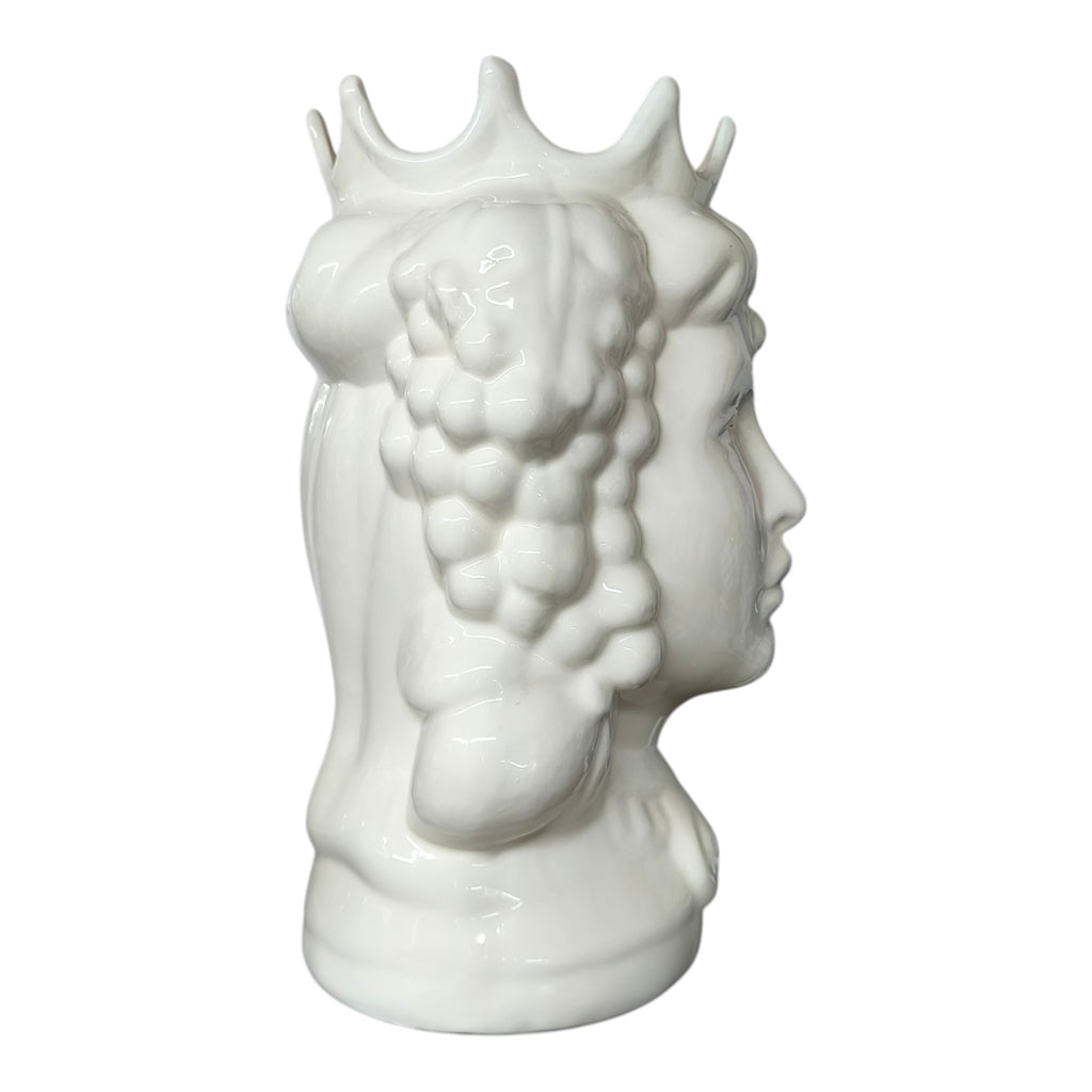 Testa di Moro in Ceramica Dipinta a Mano — Bianca