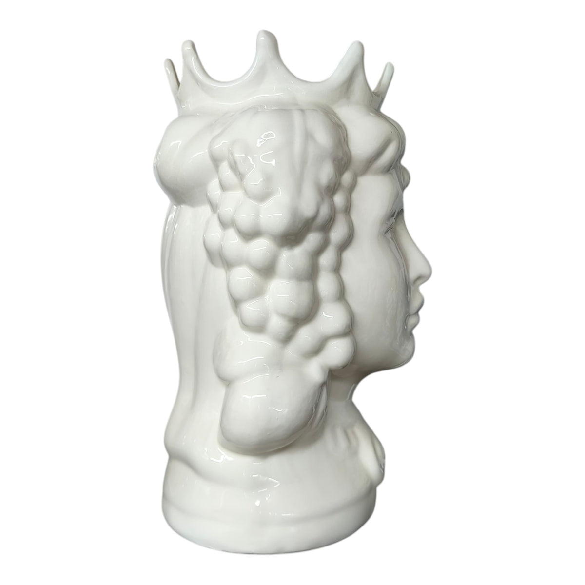 Testa di Moro in Ceramica Dipinta a Mano — Bianca