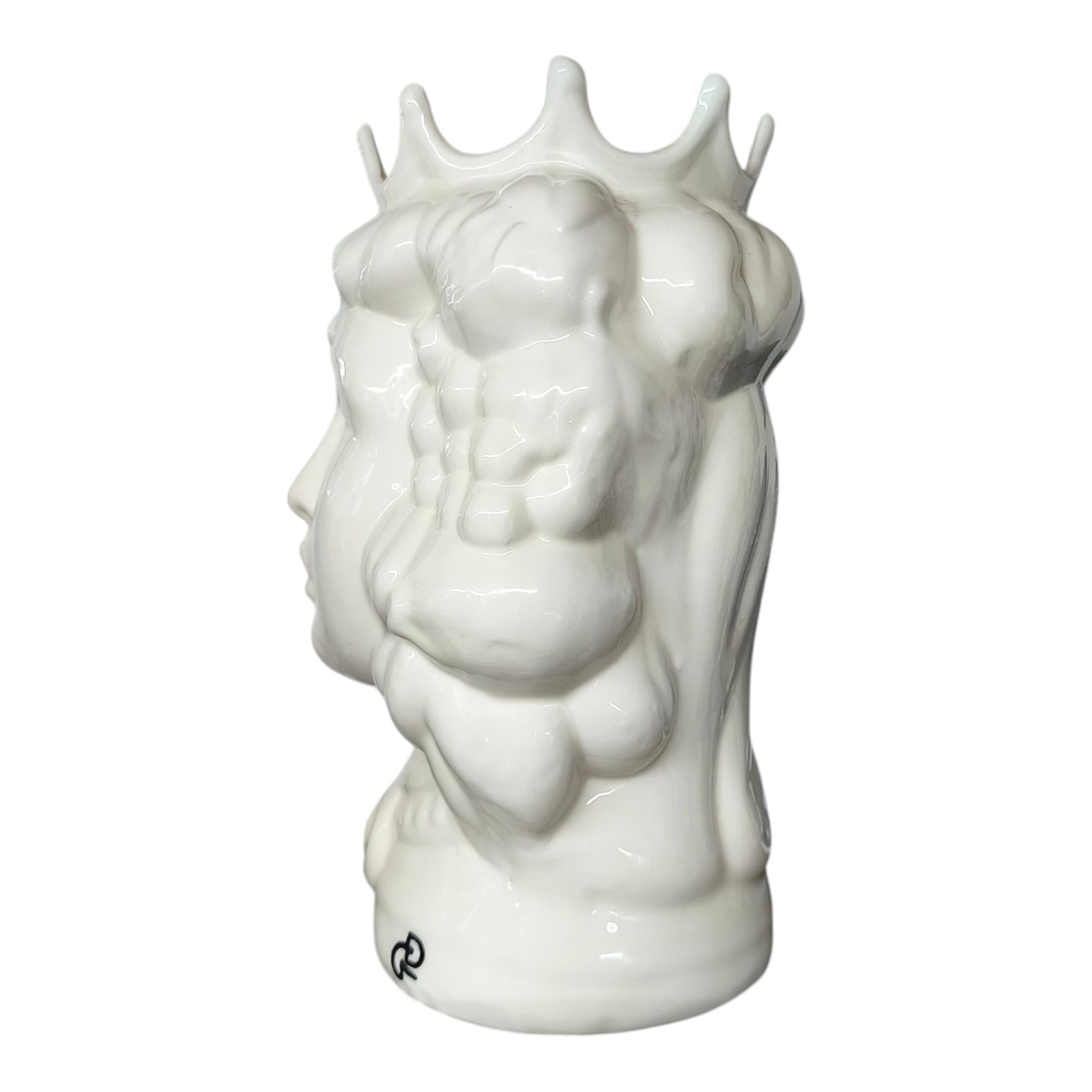 Testa di Moro in Ceramica Dipinta a Mano — Bianca