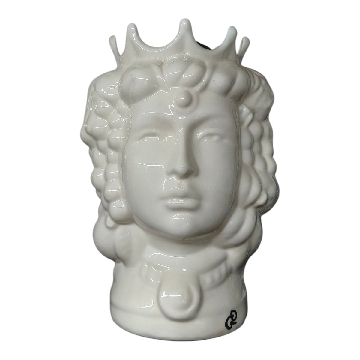 Testa di Moro in Ceramica Dipinta a Mano — Bianca