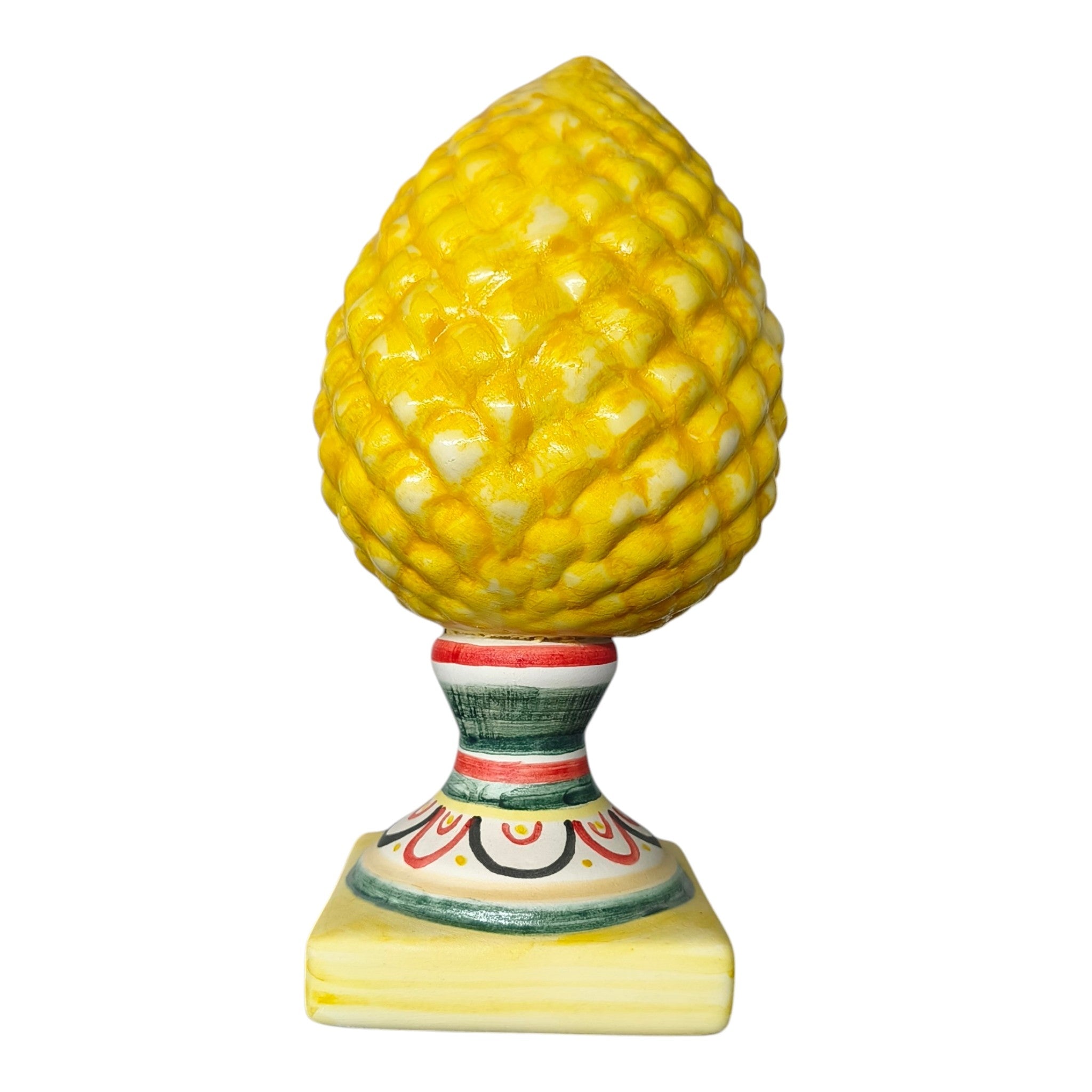 Pigna in Ceramica Dipinta a Mano — Base Quadrata