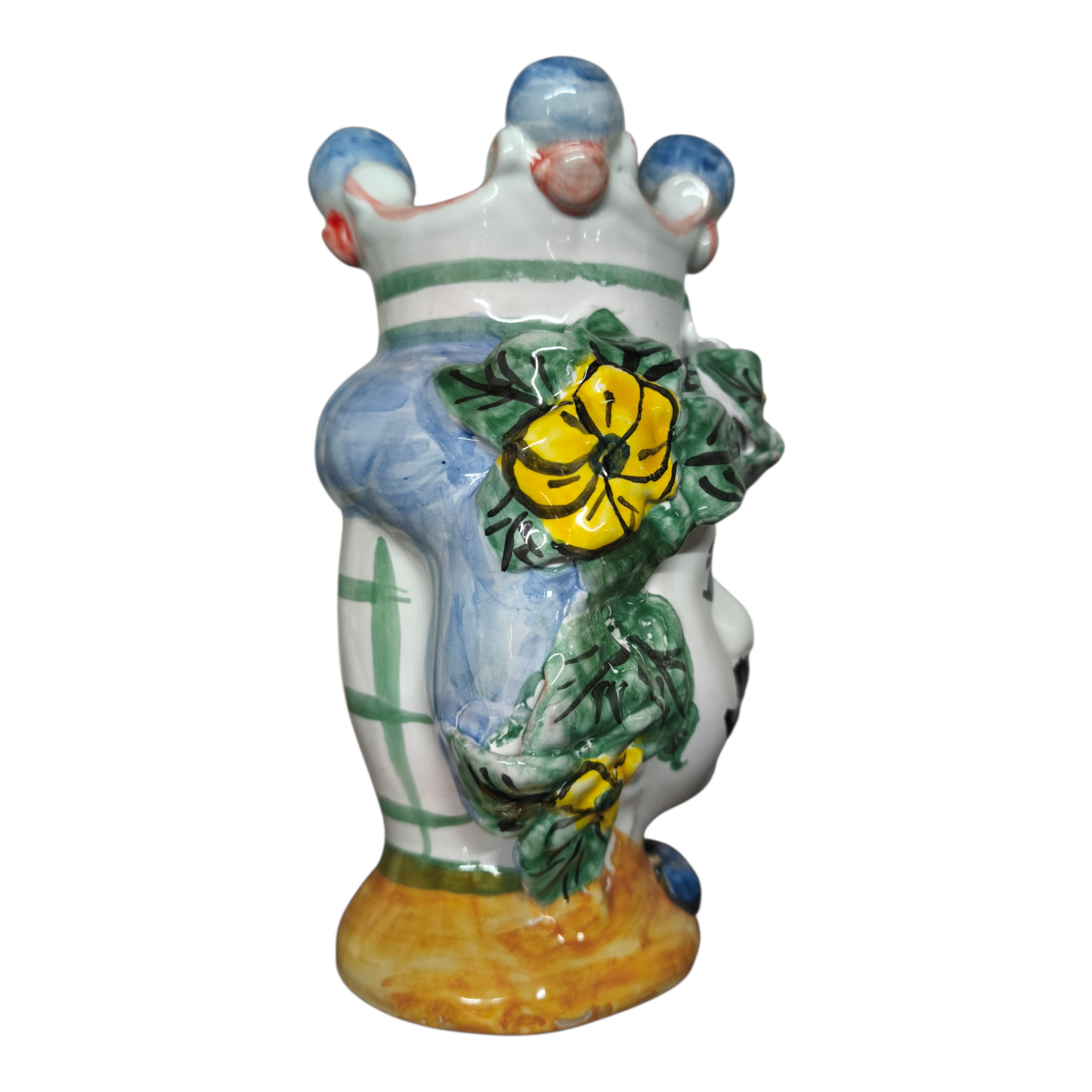 Testa di Moro in Ceramica Dipinta a Mano, Stile Mediterraneo Siciliano