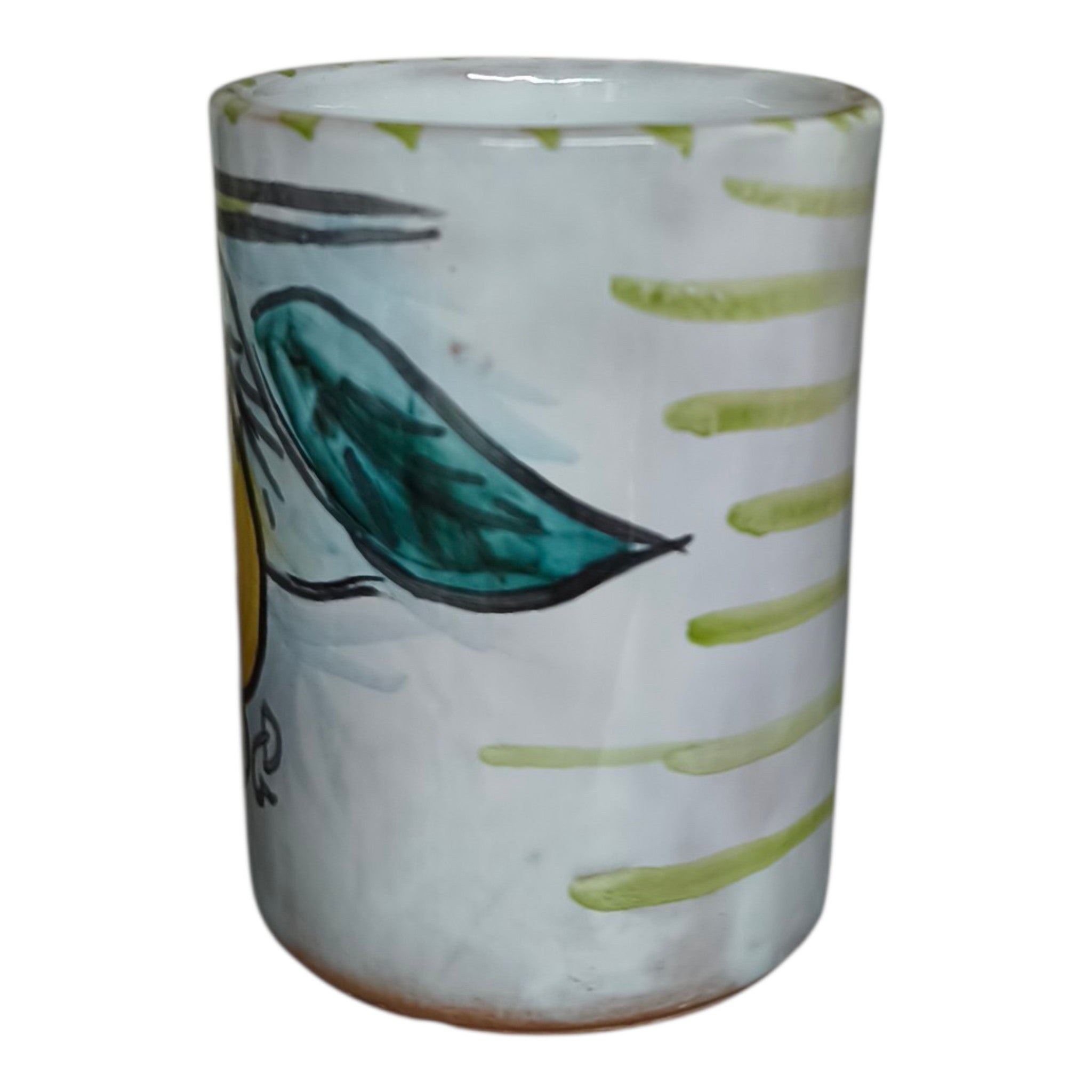 Bicchiere o Portapenne in Ceramica con Limoni - Pezzo Artigianale