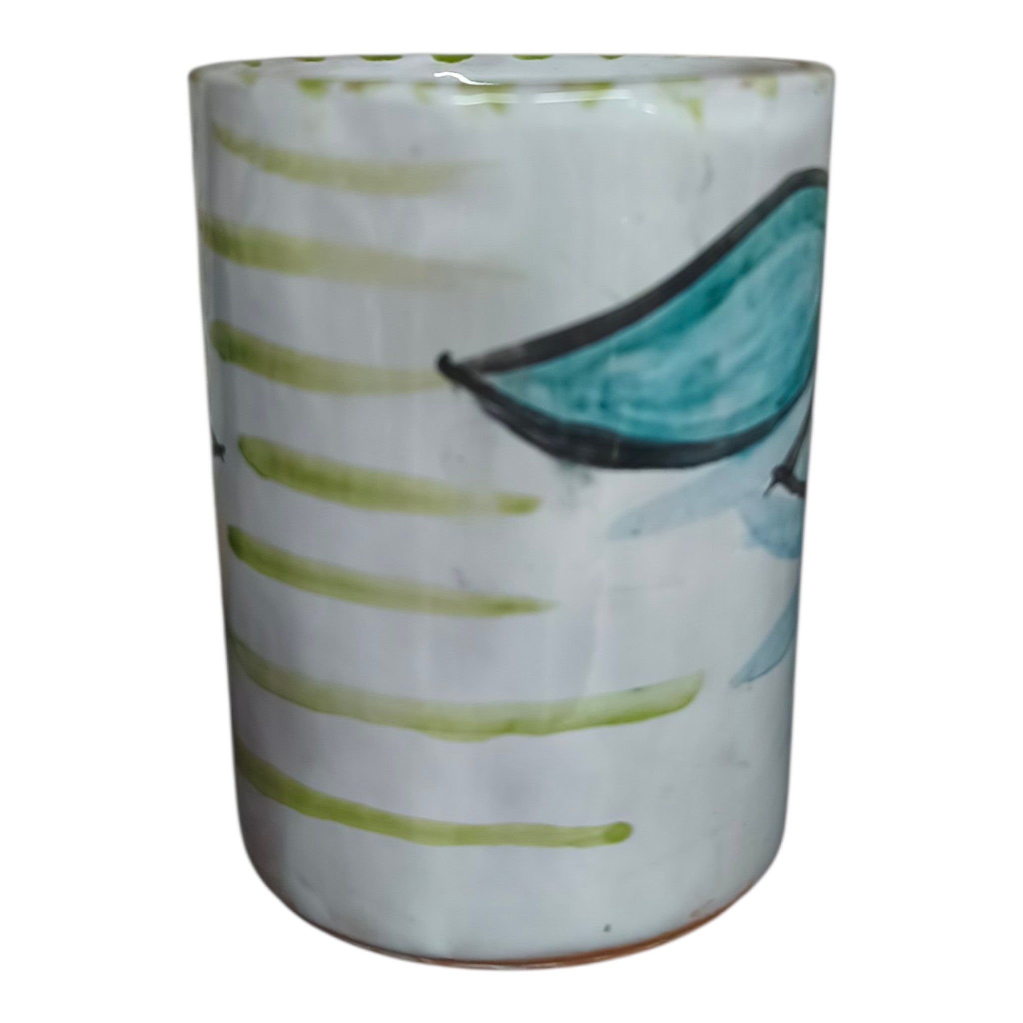 Bicchiere o Portapenne in Ceramica con Limoni - Pezzo Artigianale