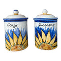 Coppia di Barattoli in Ceramica Dipinti a Mano