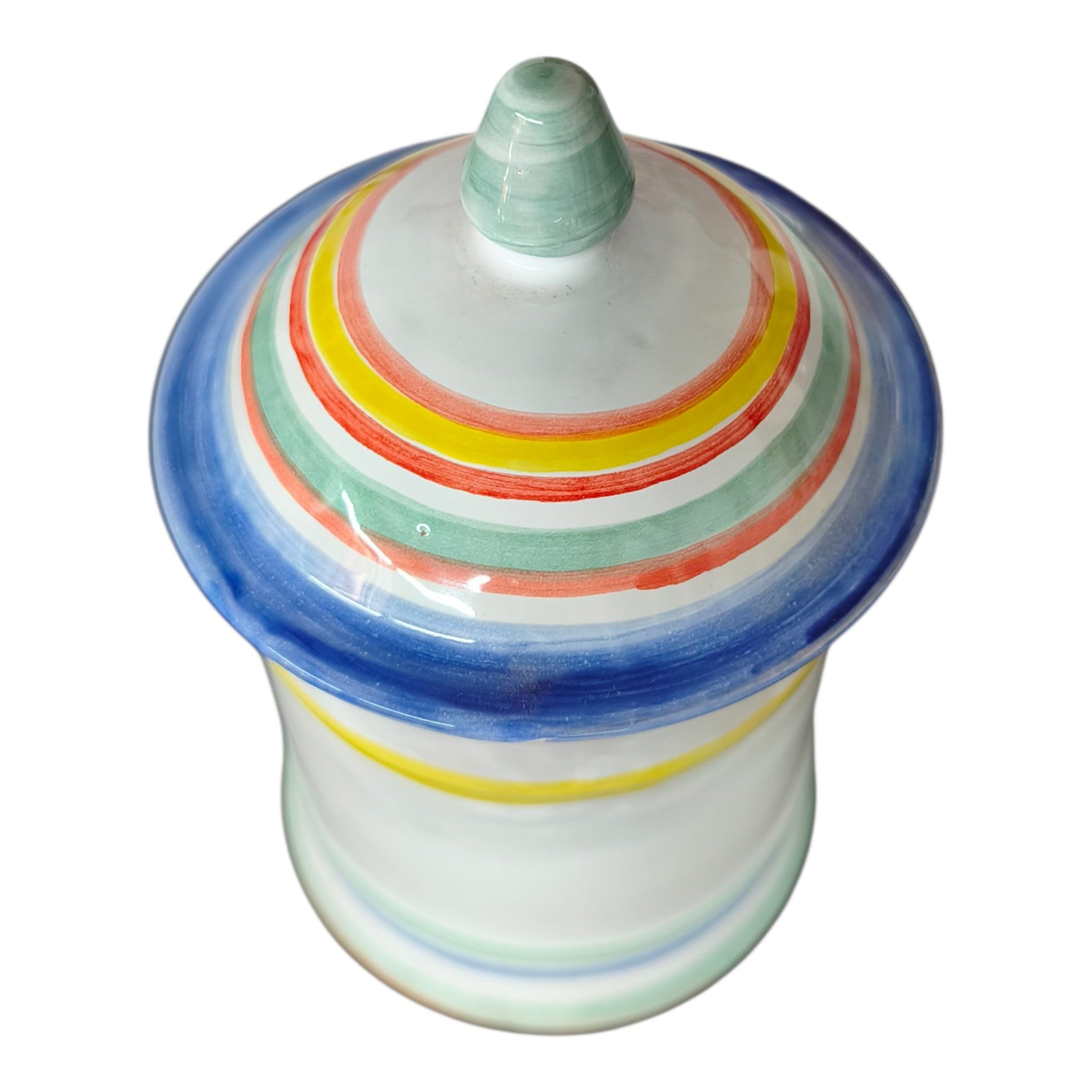 Barattolo Caffè in Ceramica con Ruota del Carretto Siciliano Dipinto a Mano
