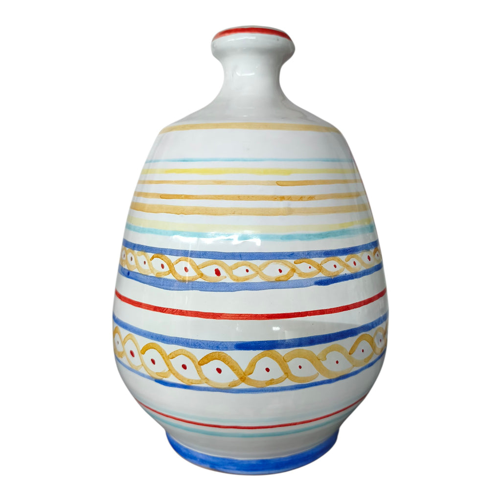 Vaso-Bottiglia in Ceramica – Ruota Siciliana e Fichidindia