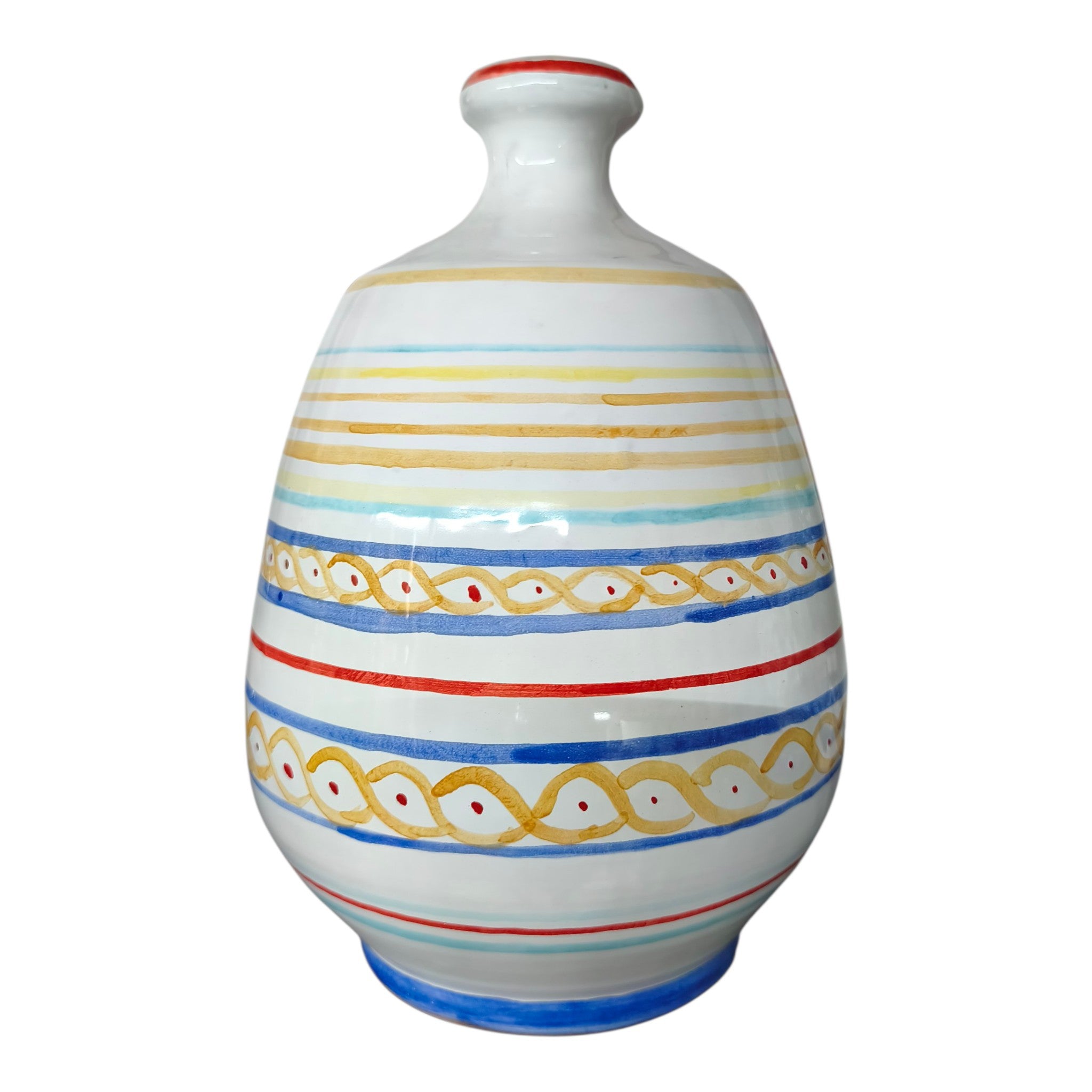 Vaso-Bottiglia in Ceramica – Ruota Siciliana e Fichidindia