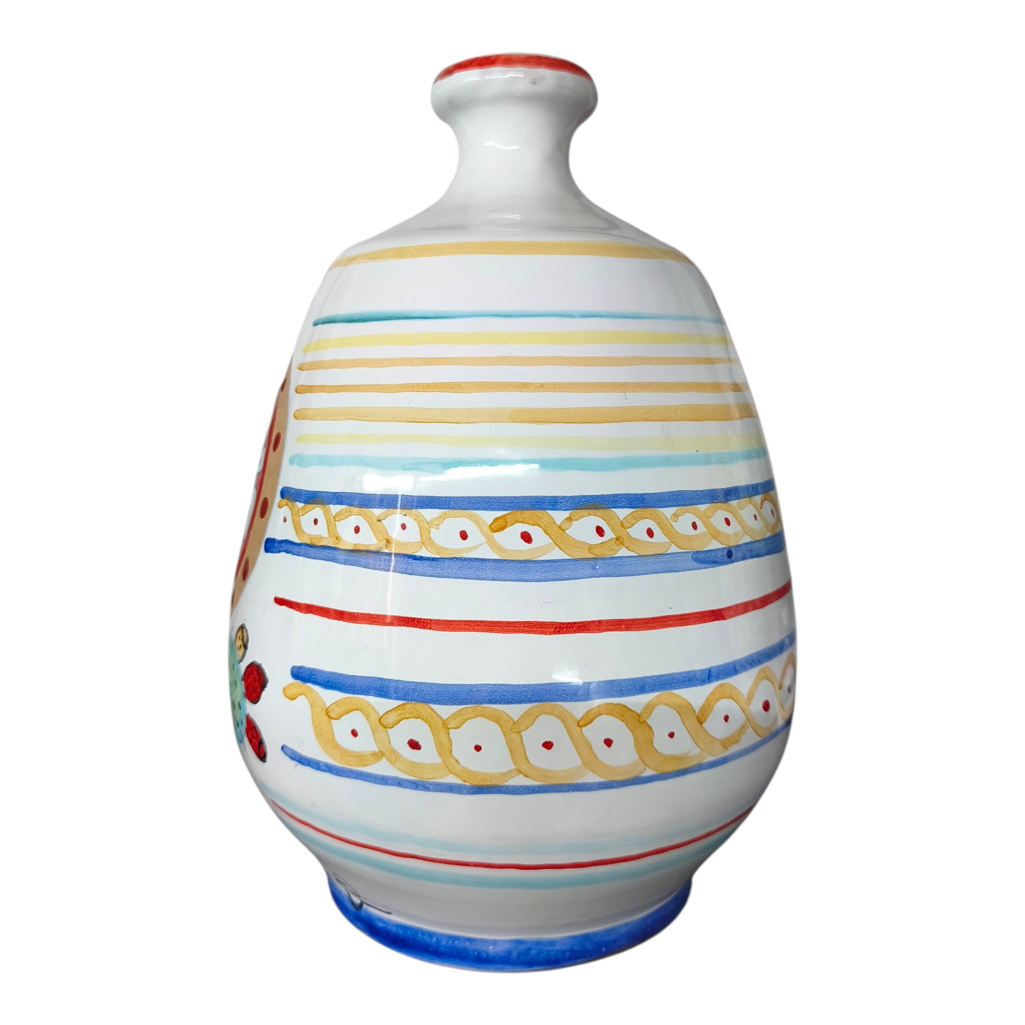 Vaso-Bottiglia in Ceramica – Ruota Siciliana e Fichidindia