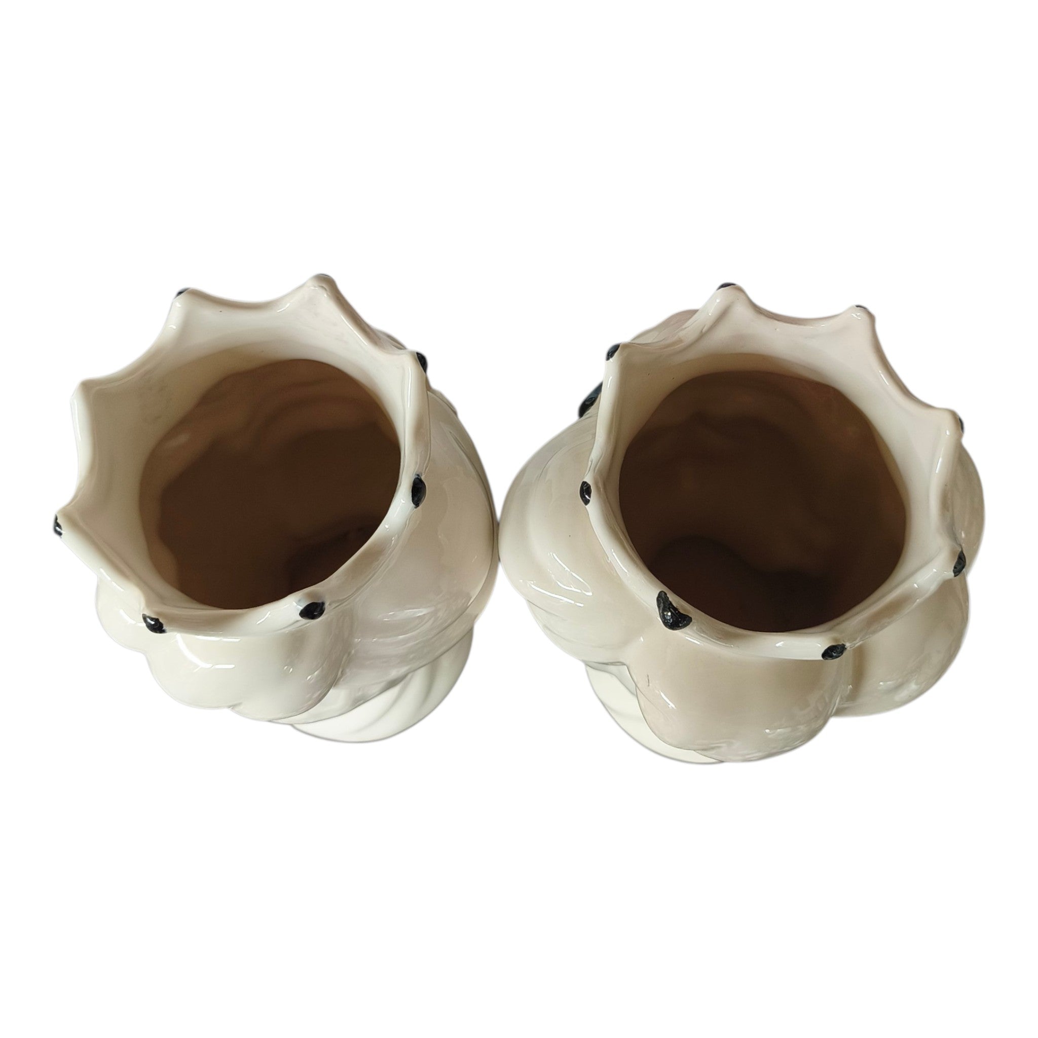 Teste di Moro Siciliane in Ceramica,Coppia Re e Regina, Bianco e Nero con Dettagli artistici