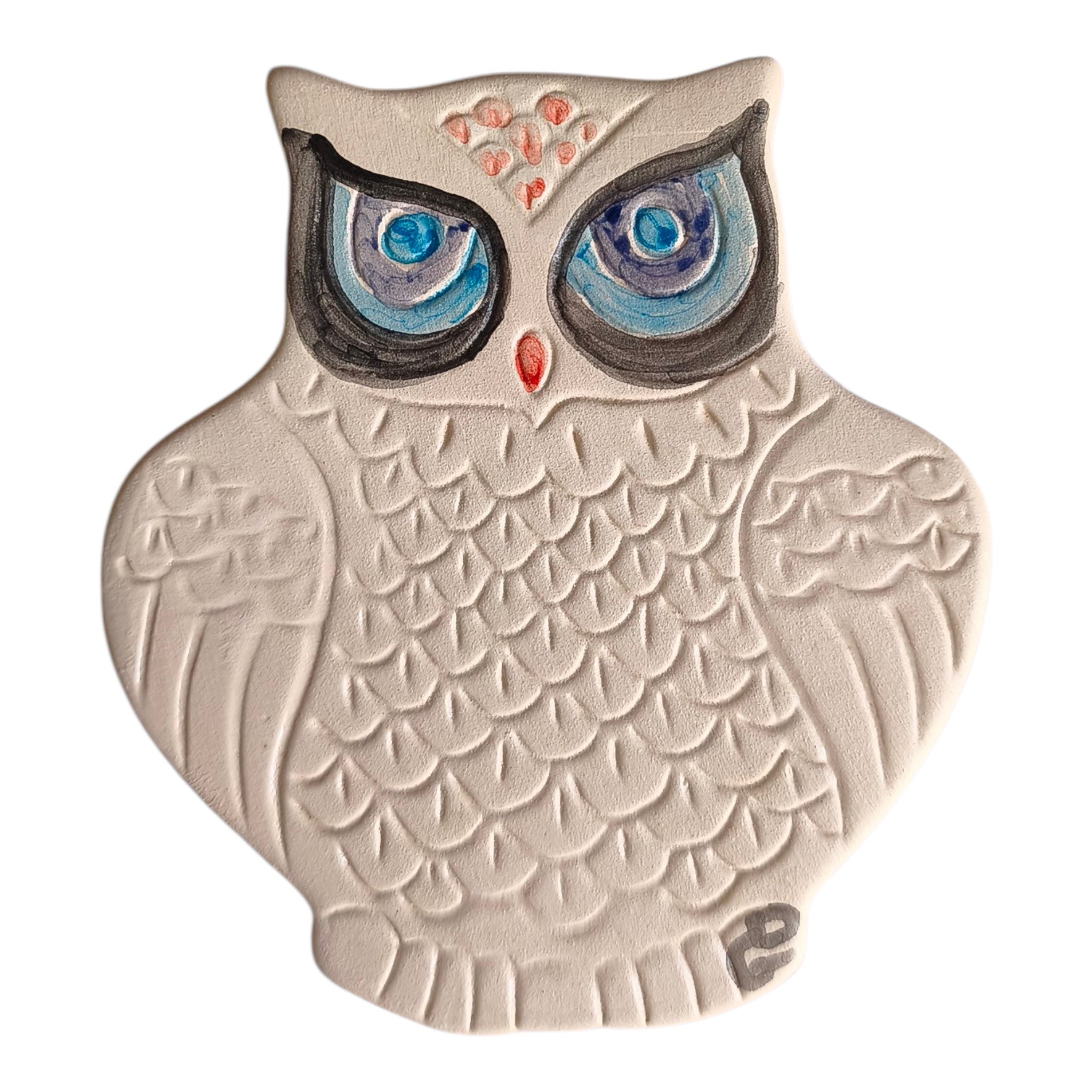 Poggiapentola Gufo in Ceramica Dipinto a Mano