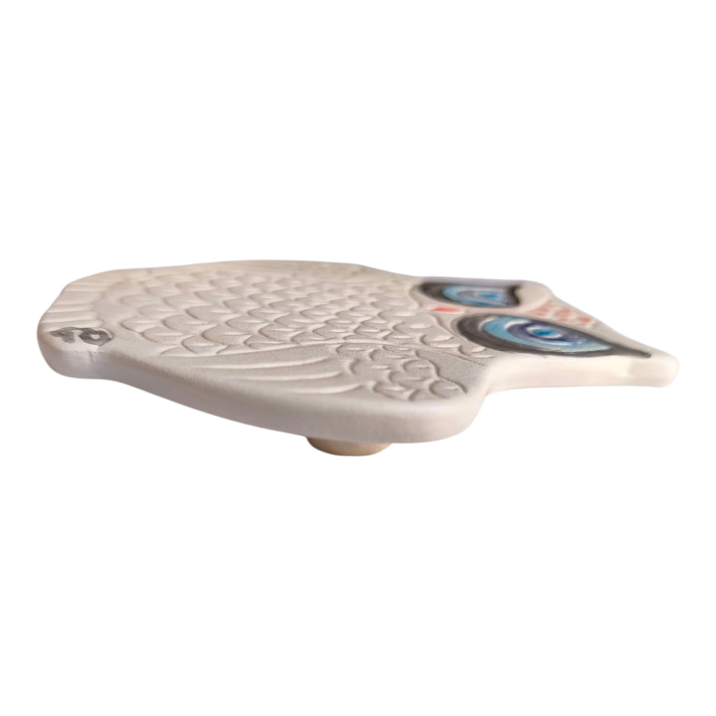 Poggiapentola Gufo in Ceramica Dipinto a Mano