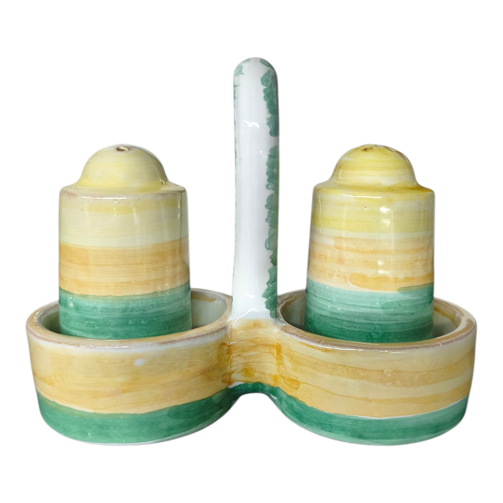 Set sale e pepe in ceramica dipinti a mano