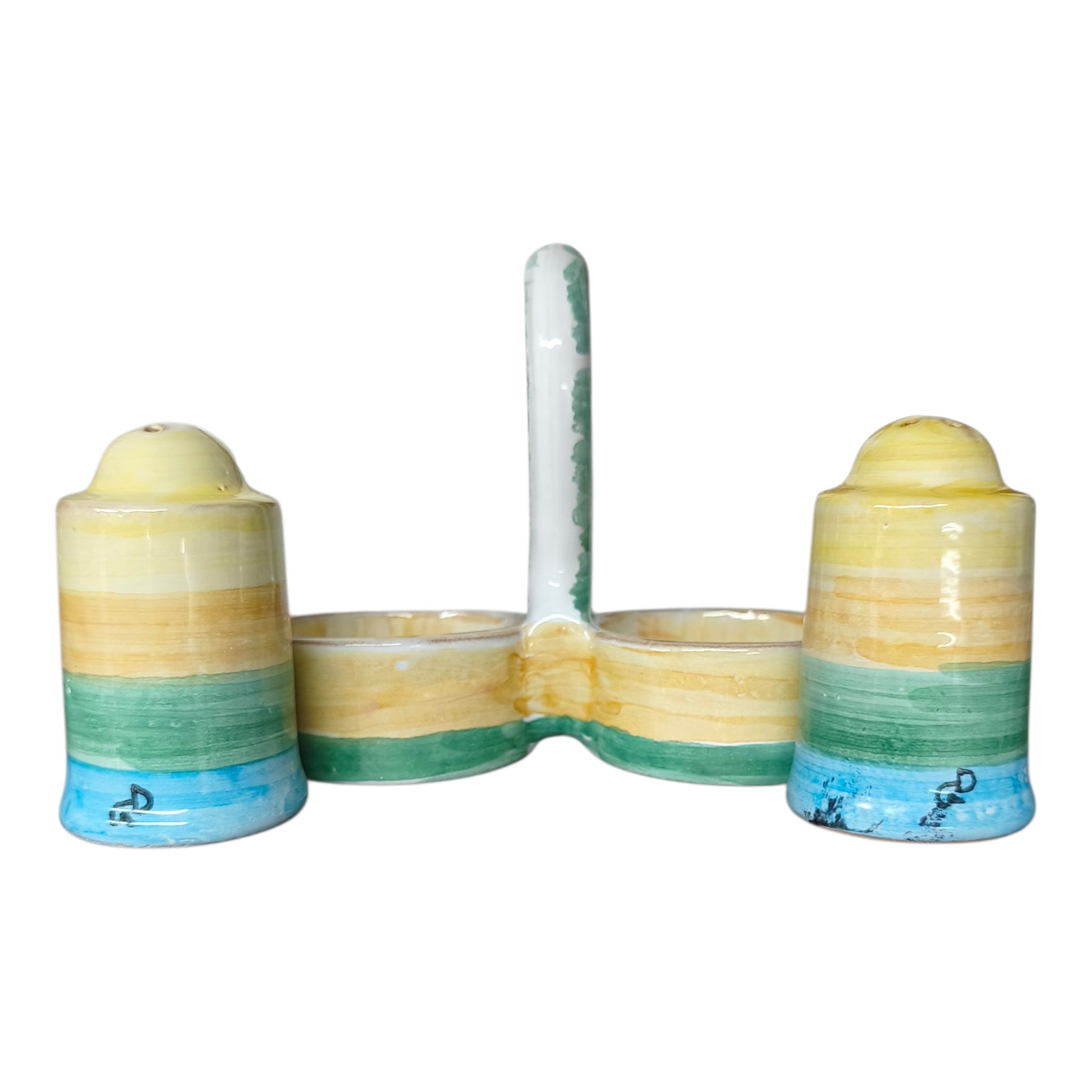 Set sale e pepe in ceramica dipinti a mano