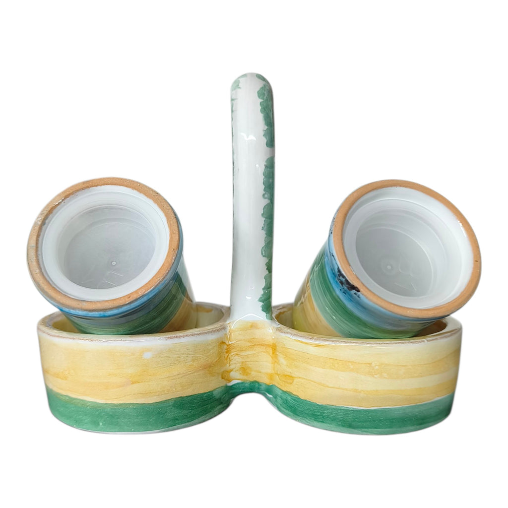 Set sale e pepe in ceramica dipinti a mano