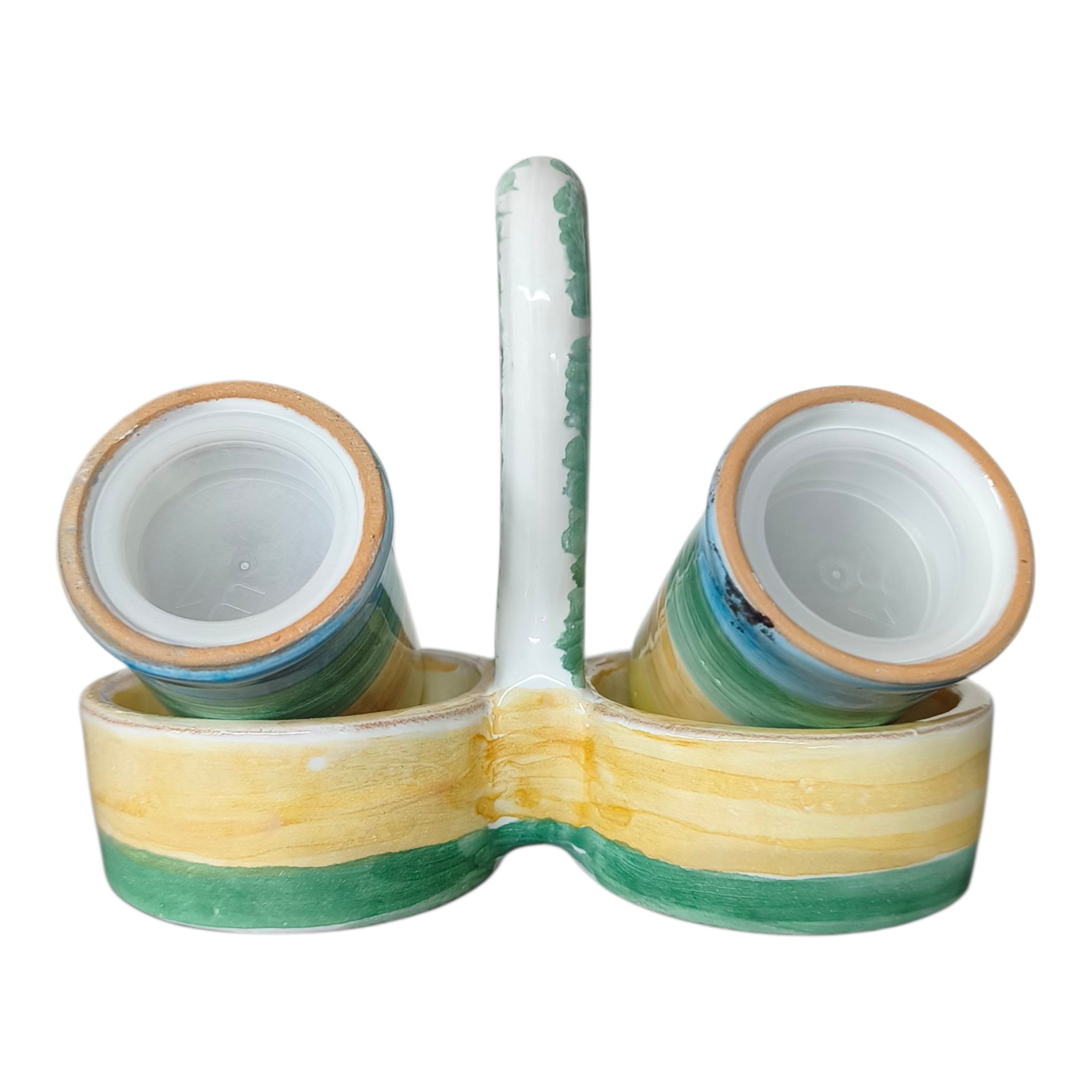 Set sale e pepe in ceramica dipinti a mano