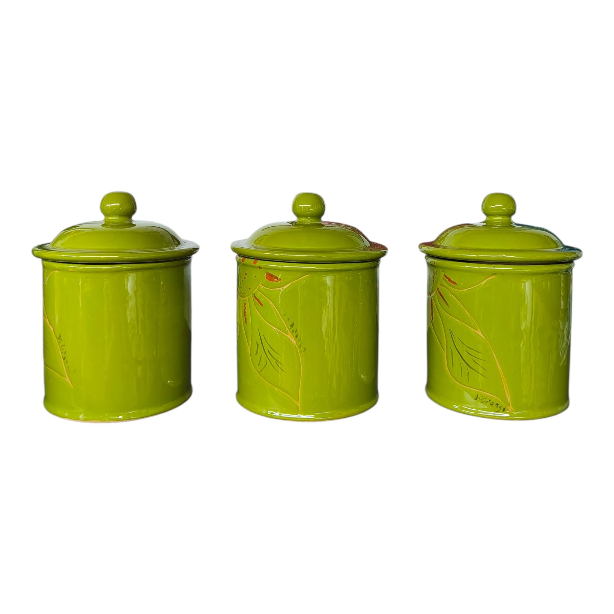 Barattolo in Ceramica Dipinto a Mano con Tappo Ermetico