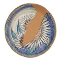 Centrotavola in Ceramica Dipinto a Mano con Decoro Girasole e Particolari in Terracotta
