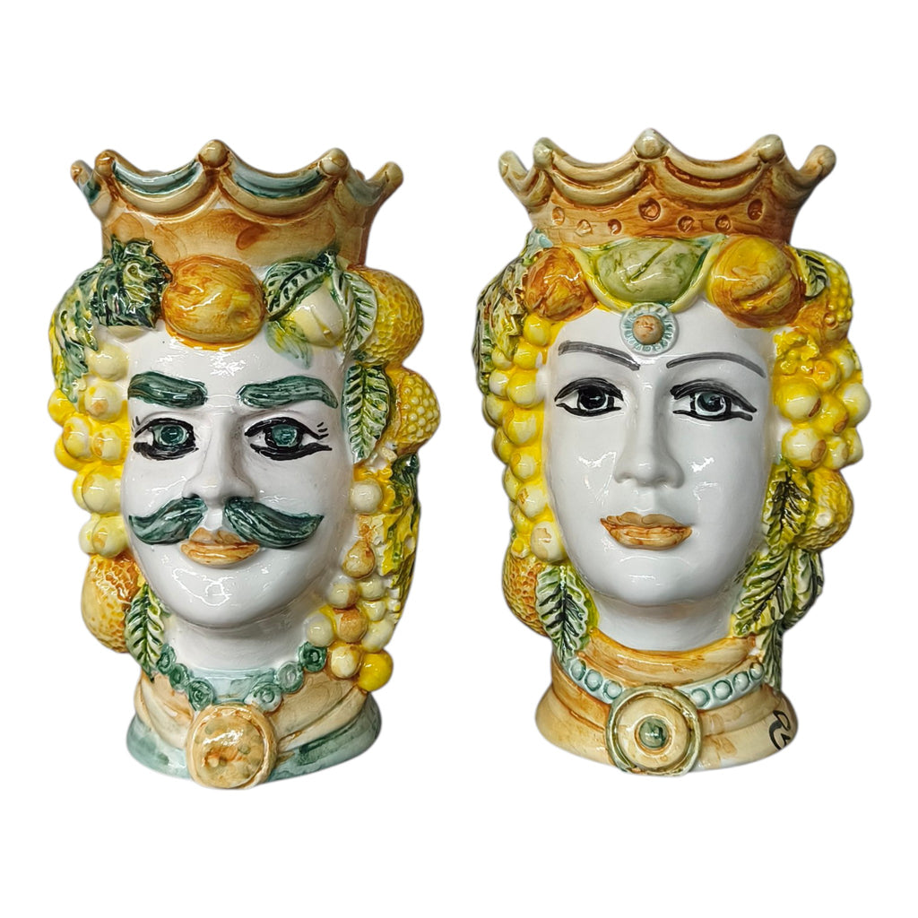 Testa di Moro in Ceramica Dipinta a Mano con Frutta