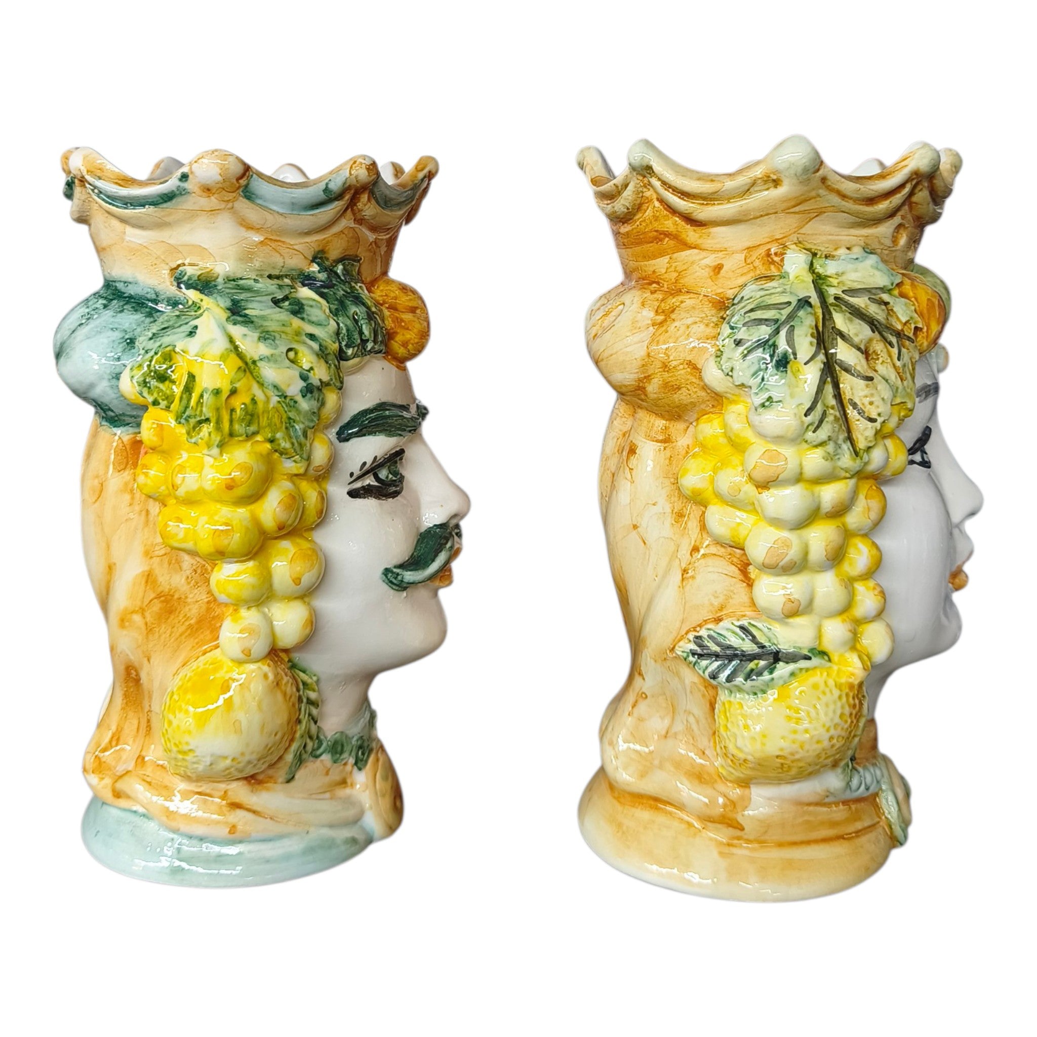 Testa di Moro in Ceramica Dipinta a Mano con Frutta