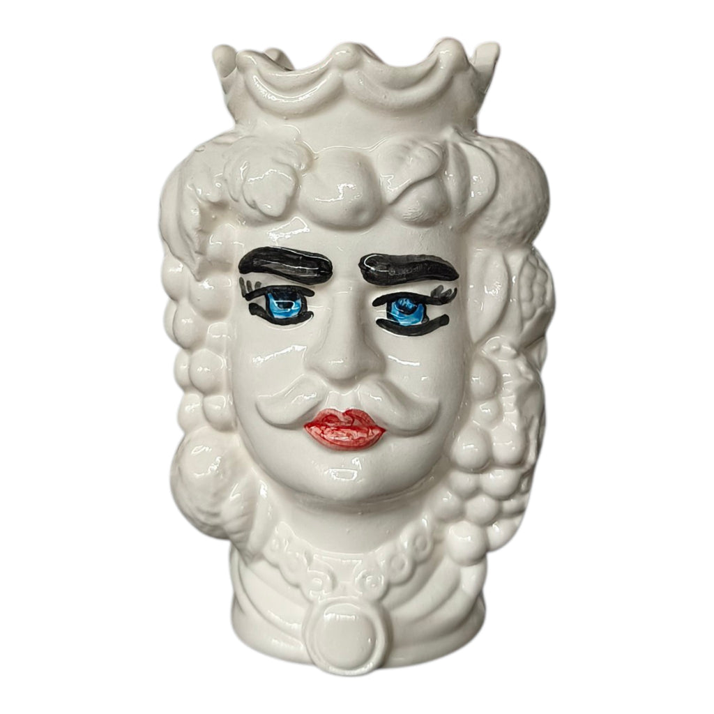 Testa di Moro in Ceramica Bianco Lucida