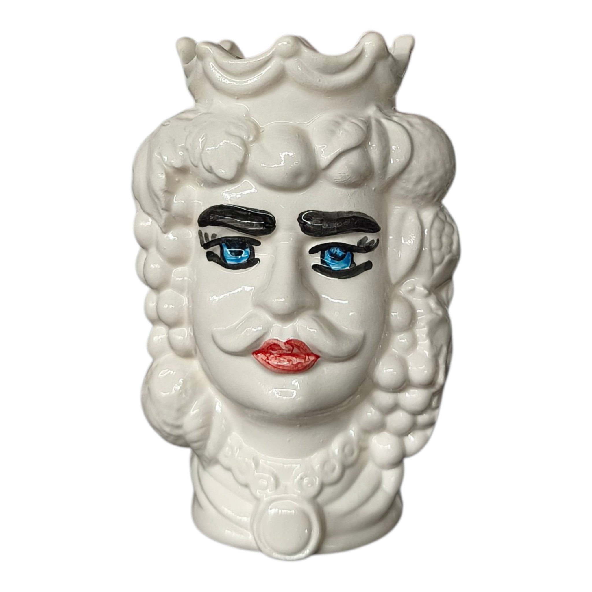 Testa di Moro in Ceramica Bianco Lucida