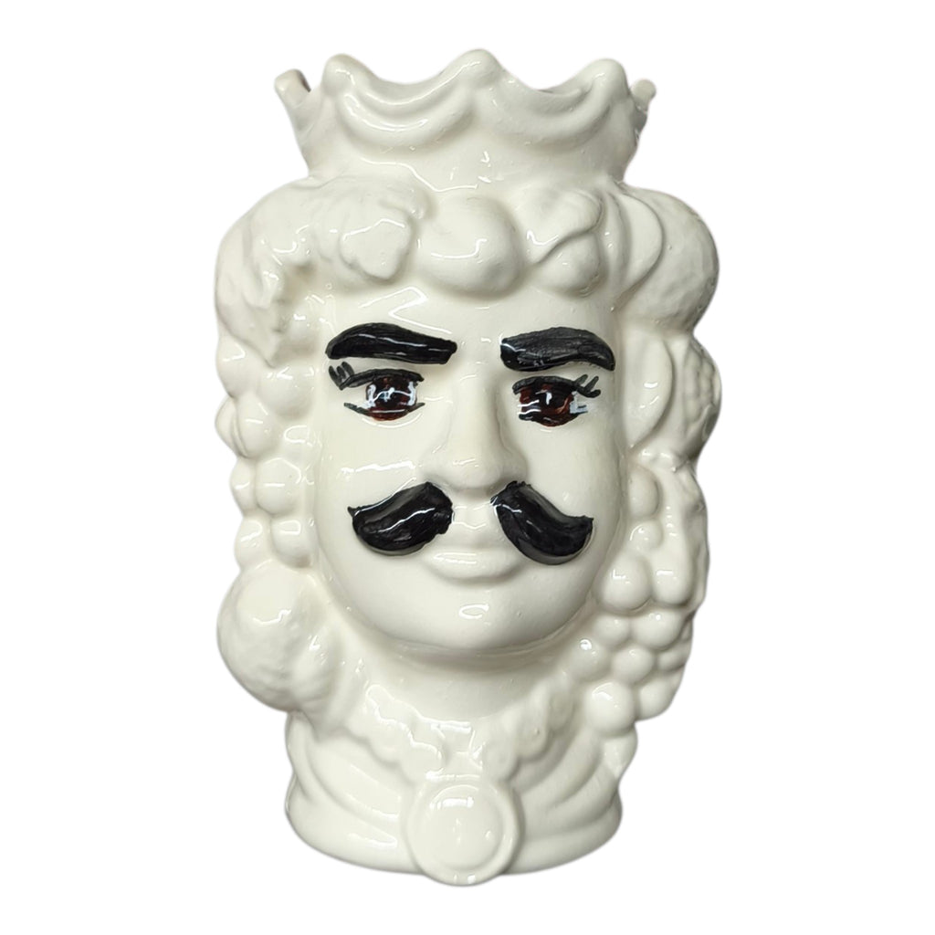 Testa di Moro in Ceramica Bianco Lucida