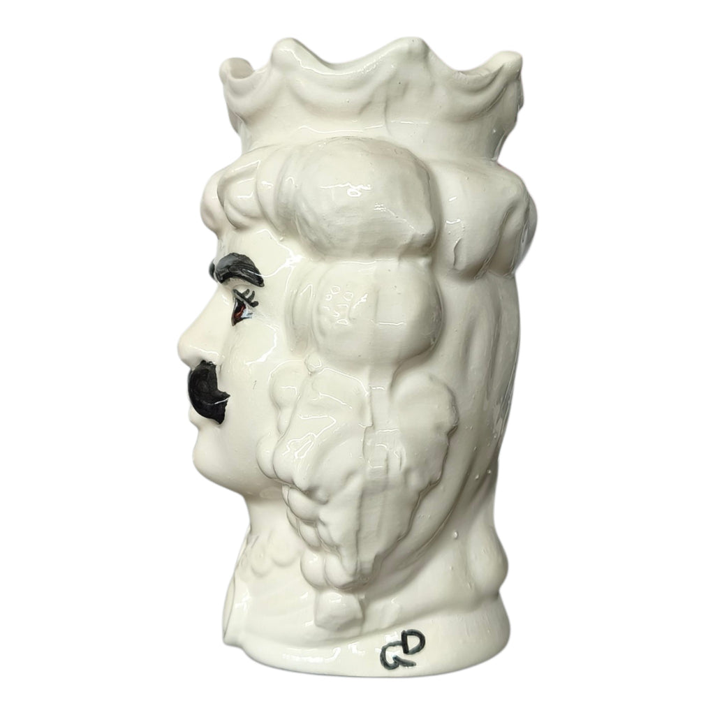 Testa di Moro in Ceramica Bianco Lucida
