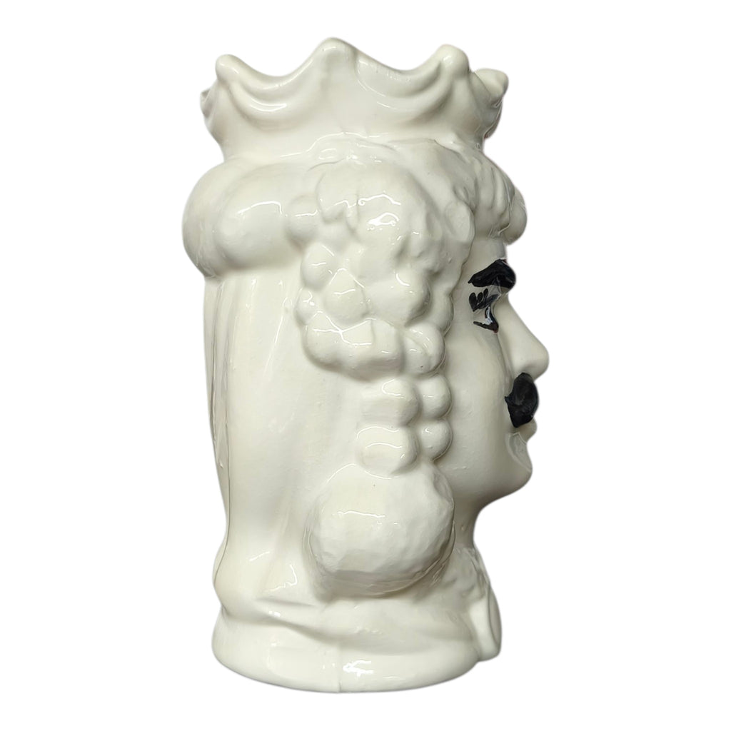 Testa di Moro in Ceramica Bianco Lucida
