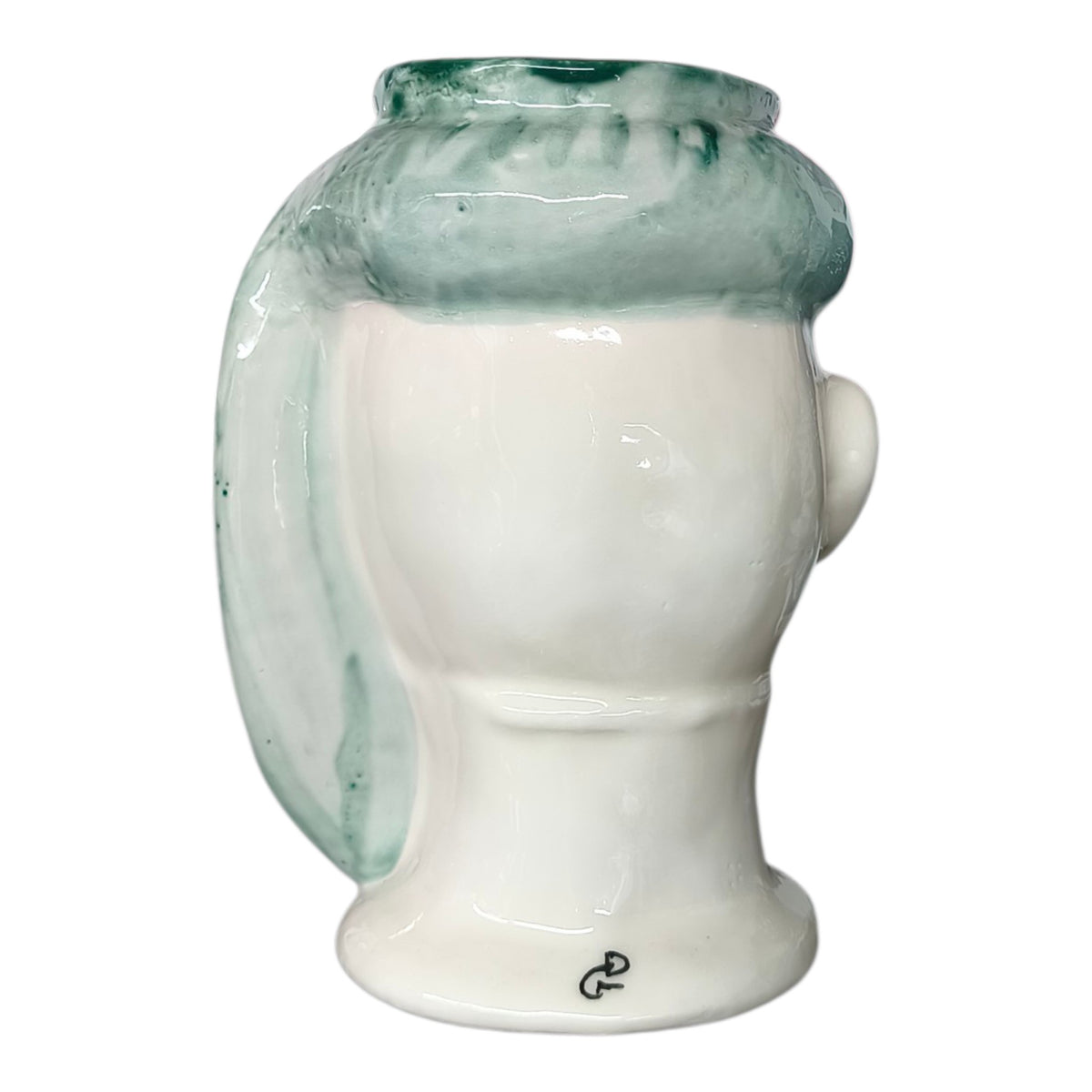 Testa di Moro in Ceramica Dipinta a Mano con Turbante Verde