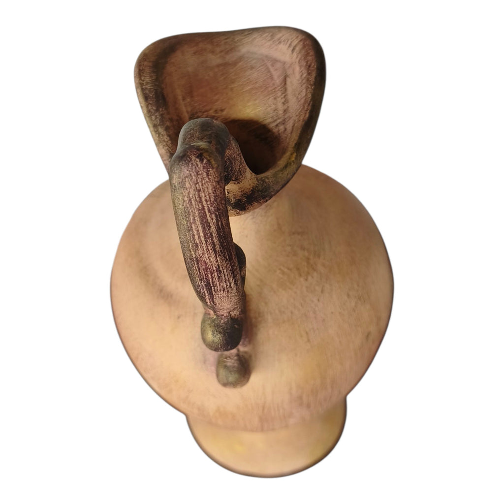 Anfora in Ceramica Dipinta a Mano – Decori a Rilievo Terracotta e Dorato