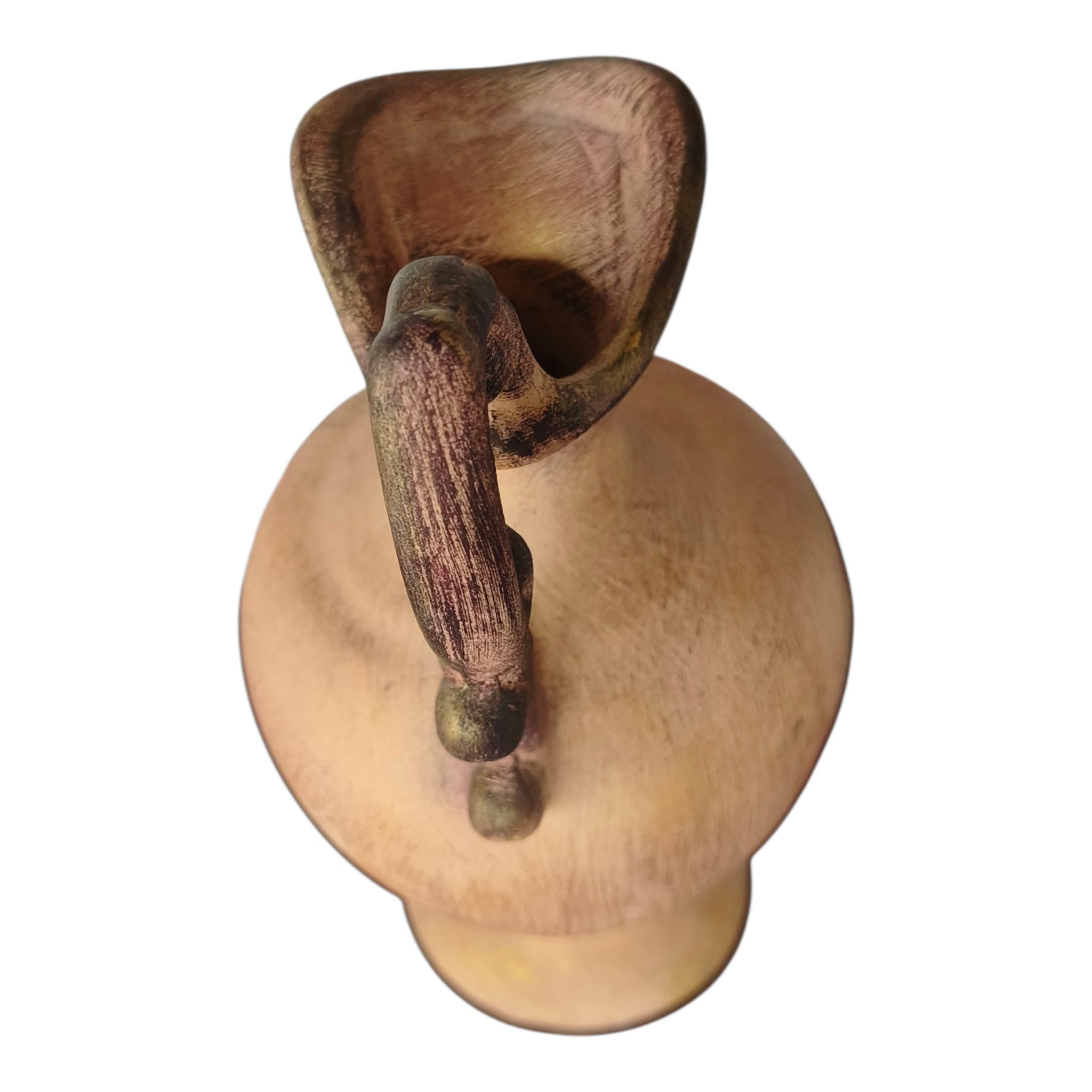 Anfora in Ceramica Dipinta a Mano – Decori a Rilievo Terracotta e Dorato