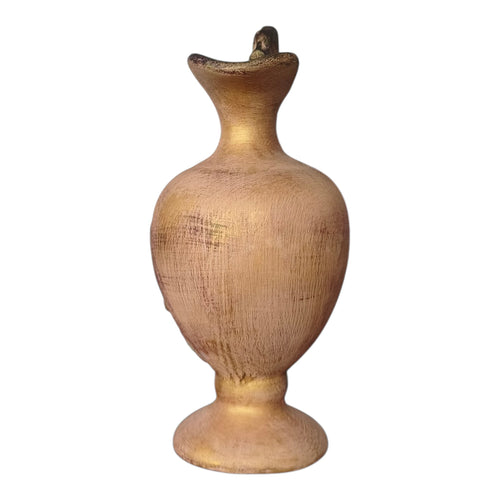 Anfora in Ceramica Dipinta a Mano – Decori a Rilievo Terracotta e Dorato