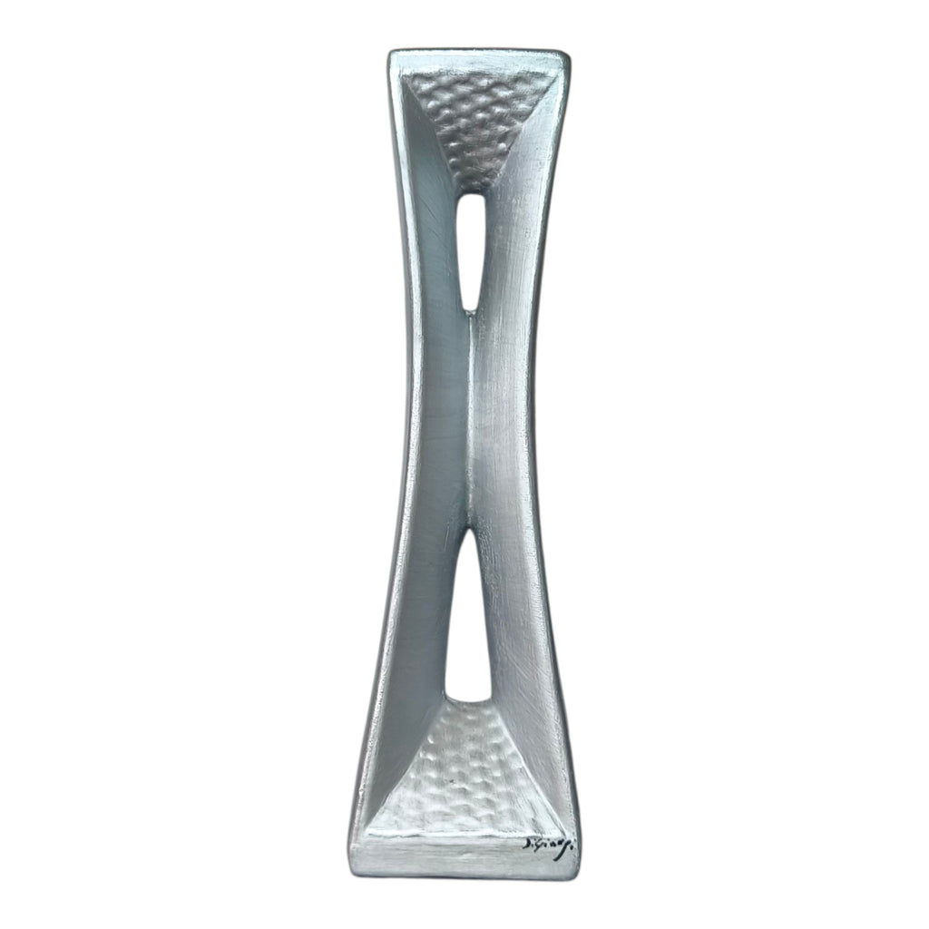 Vaso in Ceramica Dipinta a Mano – Colore Argento Opaco