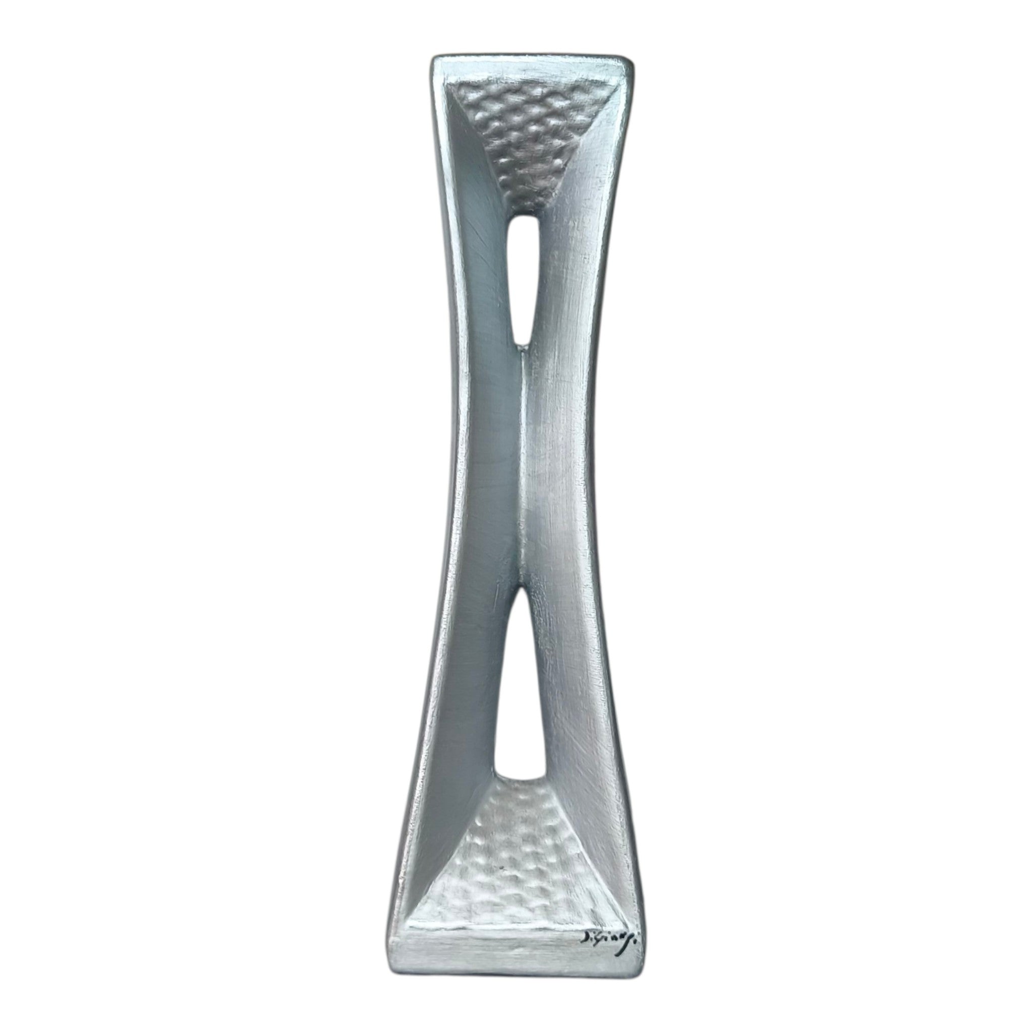 Vaso in Ceramica Dipinta a Mano – Colore Argento Opaco