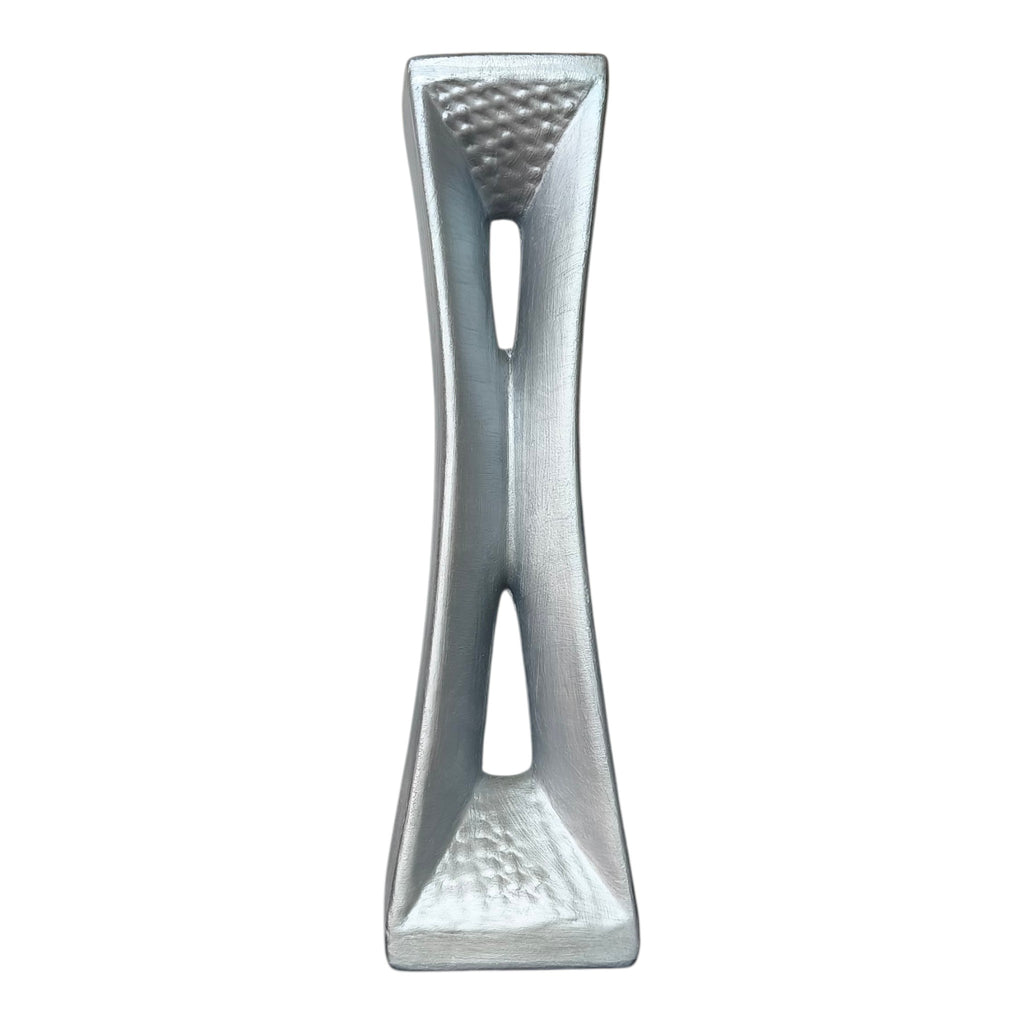 Vaso in Ceramica Dipinta a Mano – Colore Argento Opaco