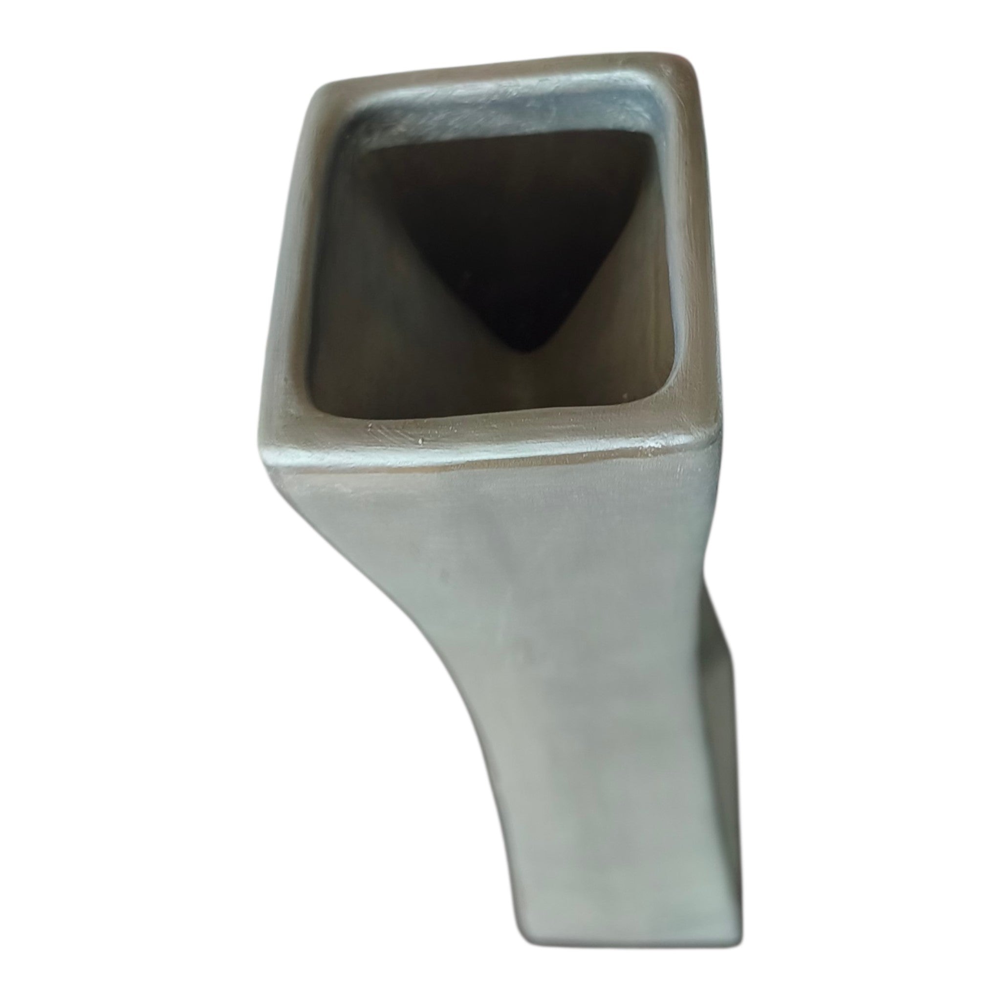Vaso in Ceramica Dipinta a Mano – Colore Argento Opaco