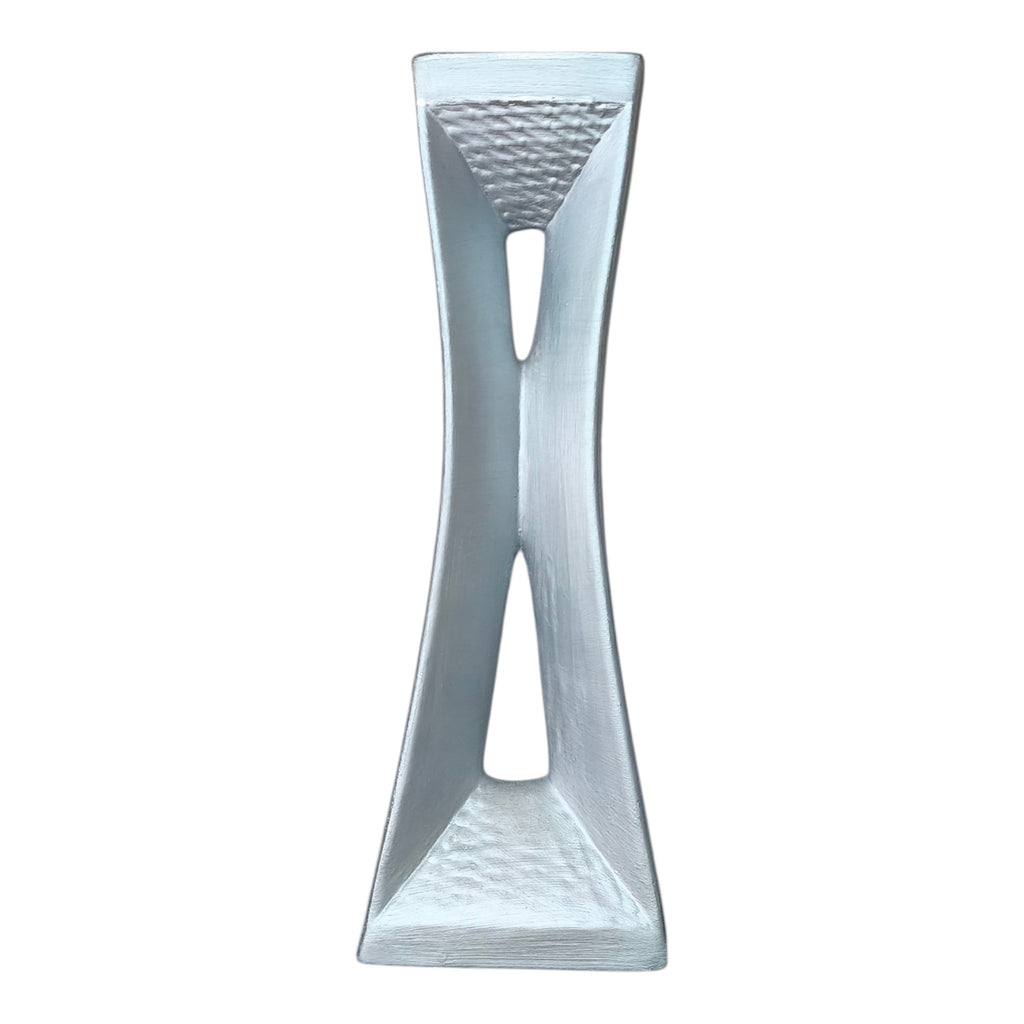 Vaso in Ceramica Dipinta a Mano – Colore Argento Opaco