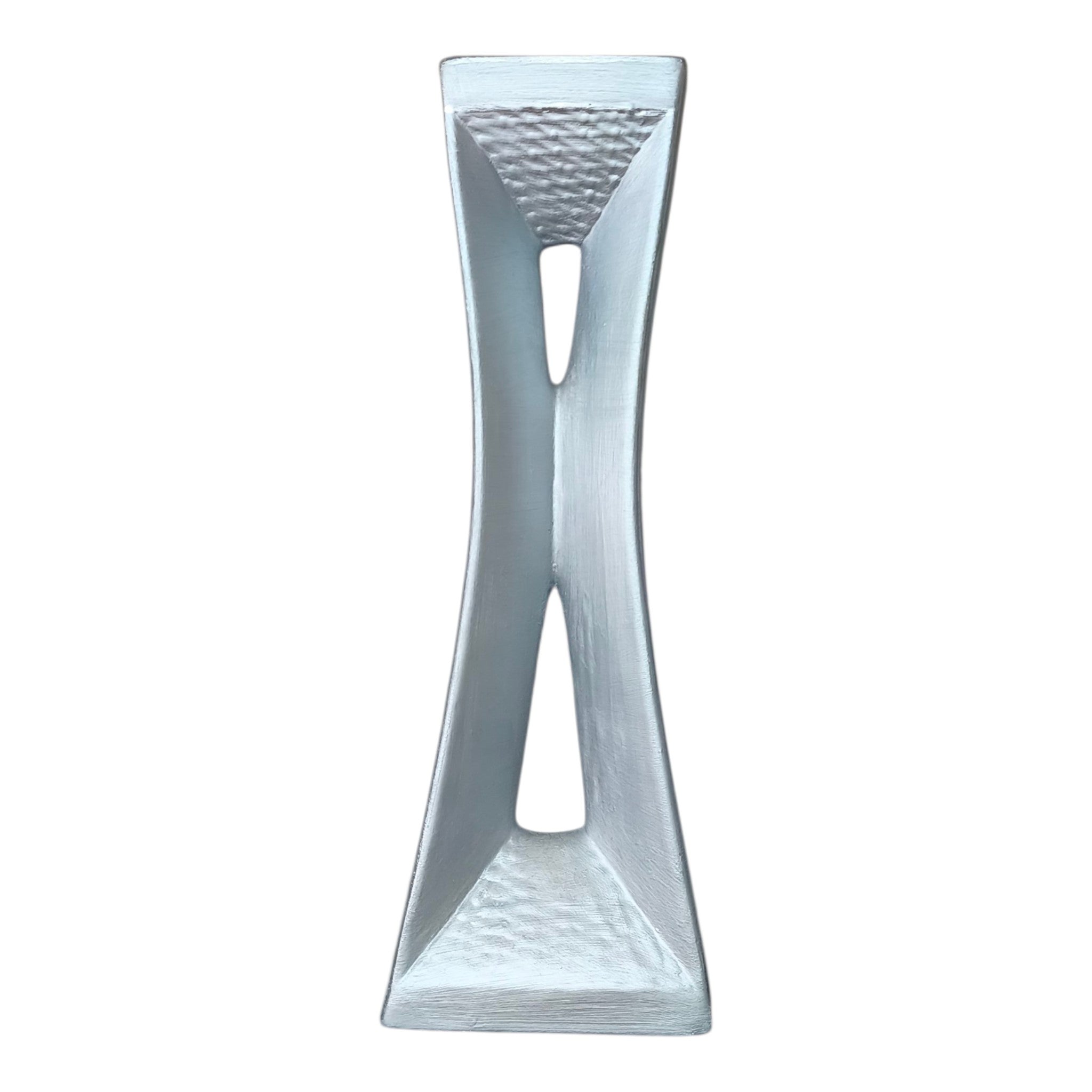 Vaso in Ceramica Dipinta a Mano – Colore Argento Opaco