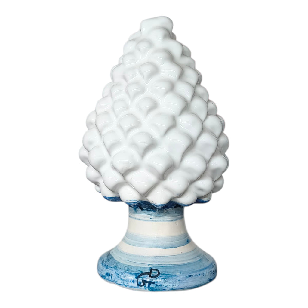 Pigna in Ceramica Dipinta a Mano – Sfumature Blu con Righe