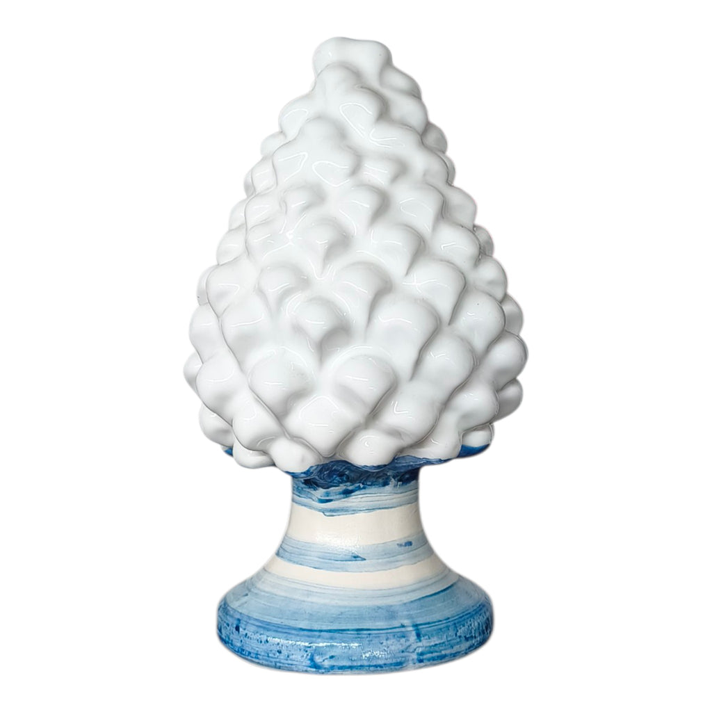Pigna in Ceramica Dipinta a Mano – Sfumature Blu con Righe