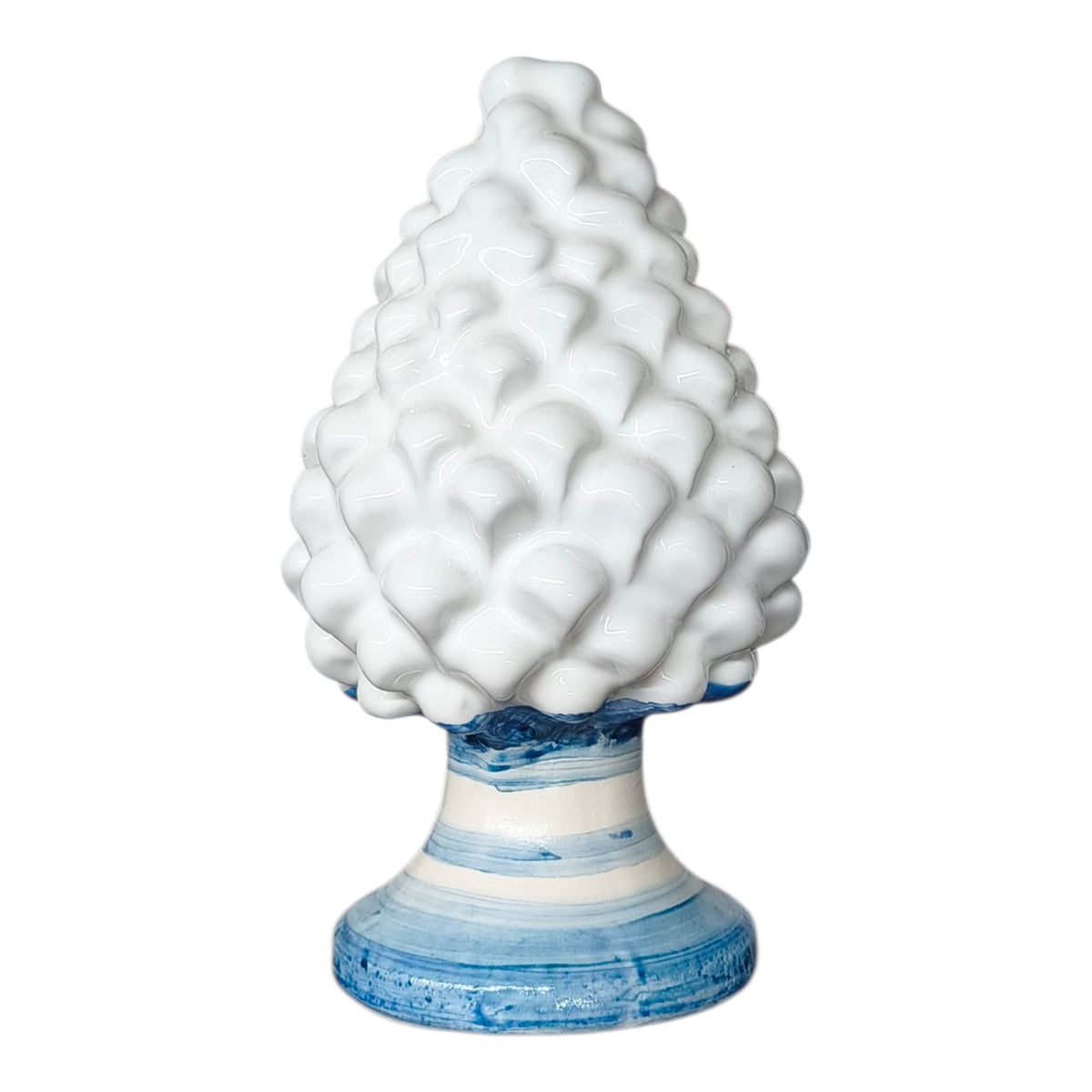 Pigna in Ceramica Dipinta a Mano – Sfumature Blu con Righe