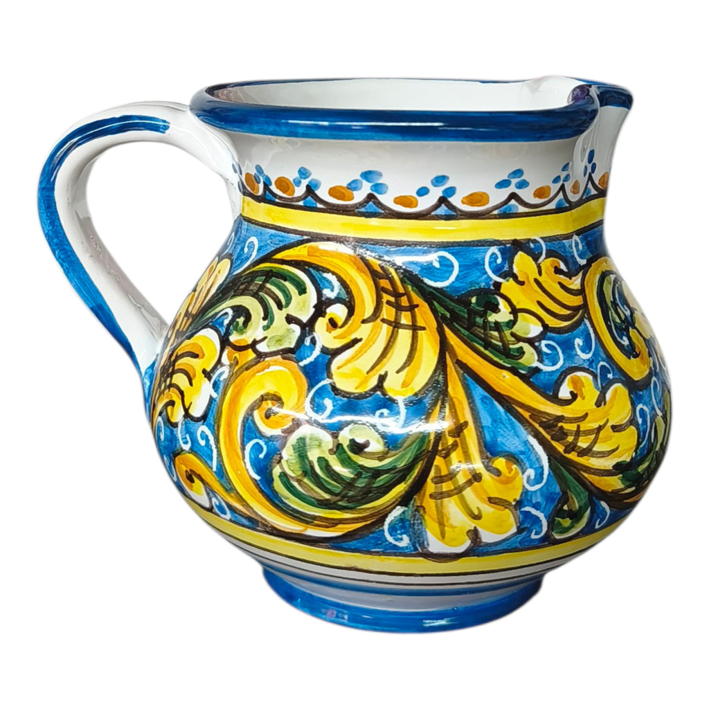 Brocca Decorata da Mezzo Litro in Ceramica Dipinta a Mano