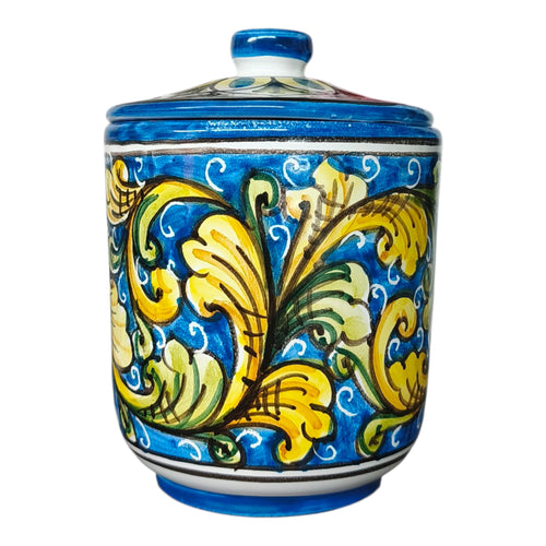 Barattolo in Ceramica Dipinto a Mano con Coperchio