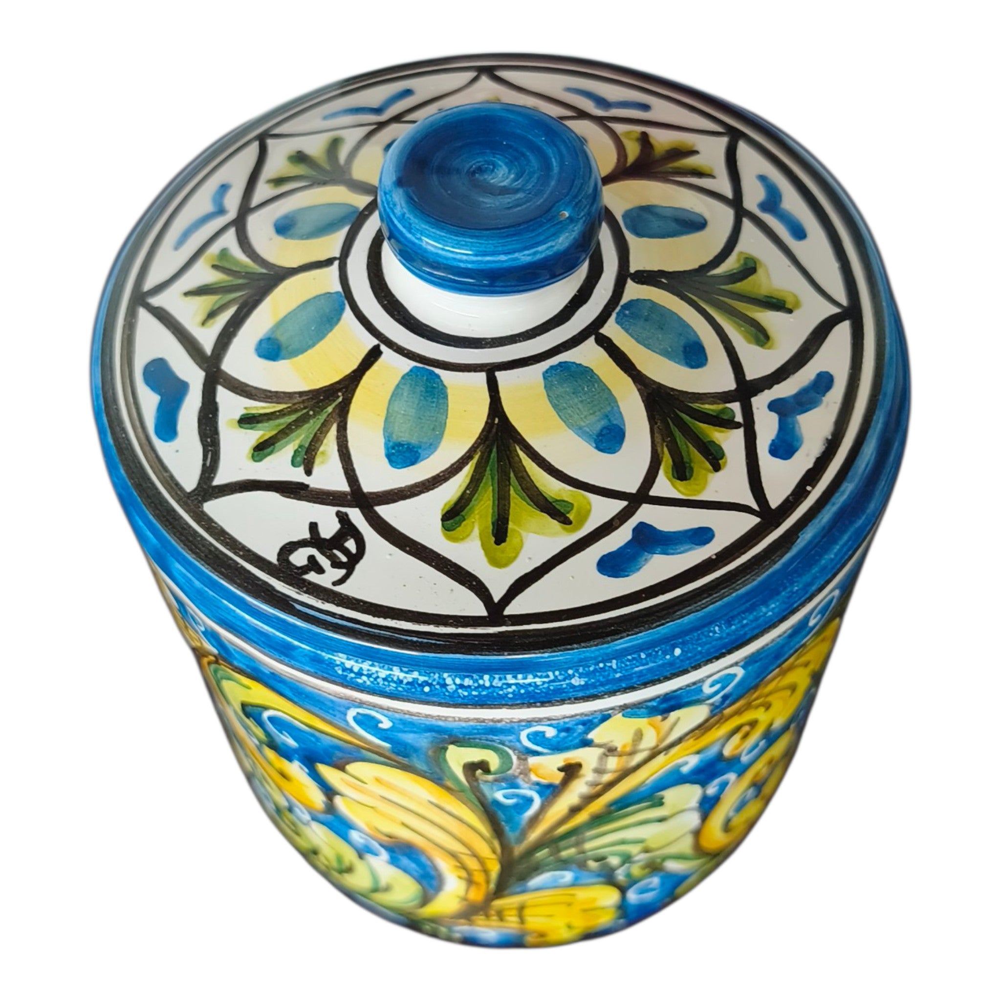 Barattolo in Ceramica Dipinto a Mano con Coperchio