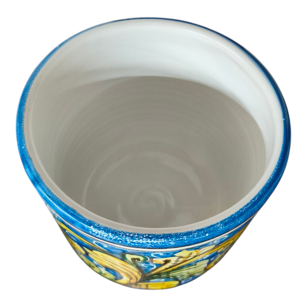 Barattolo in Ceramica Dipinto a Mano con Coperchio
